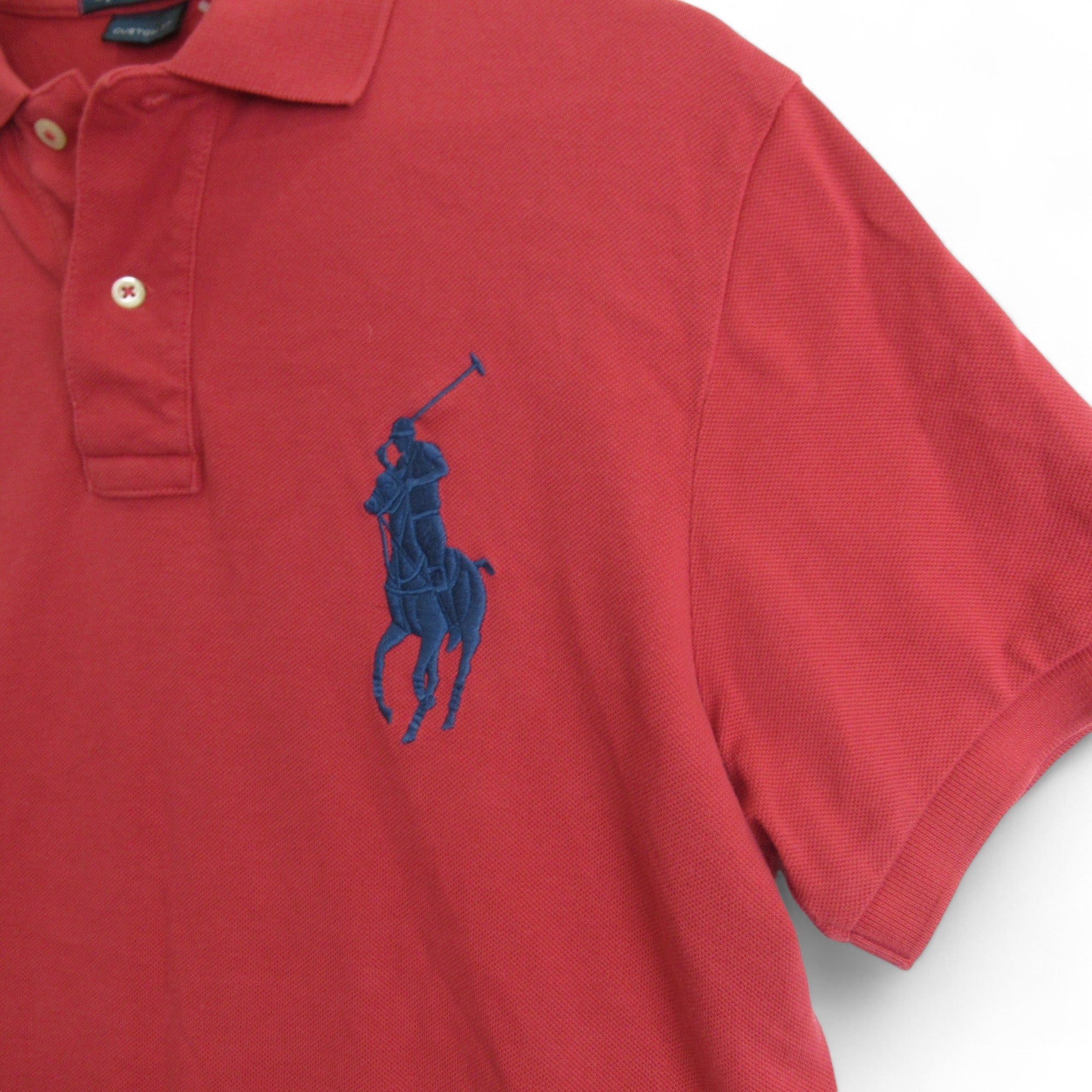 logo image for Ralph Lauren Medium Red Polo Shirt Menswear | Preloved 