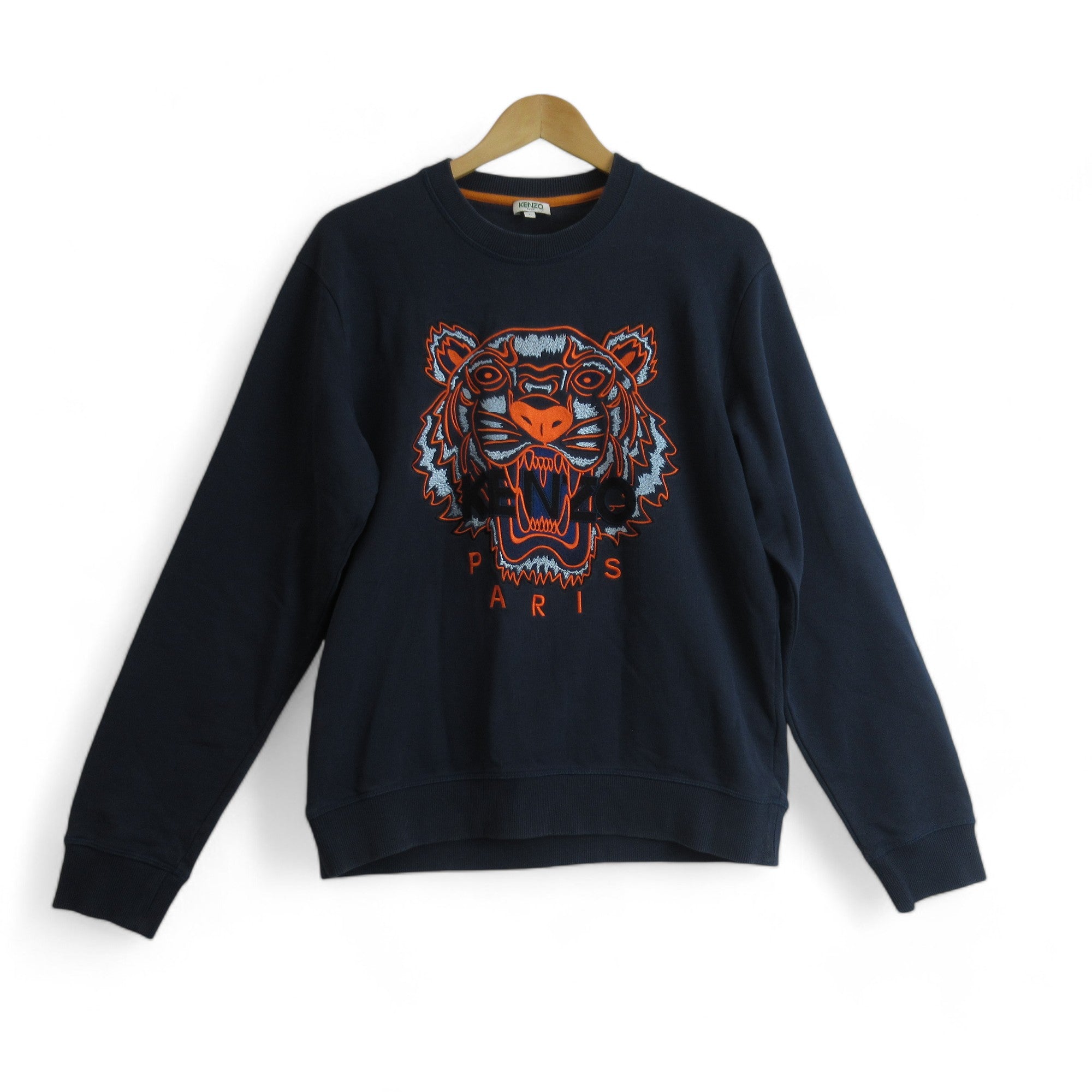 front image Kenzo Paris Large Blue Sweatshirt Jumper Womenswear | Preloved 