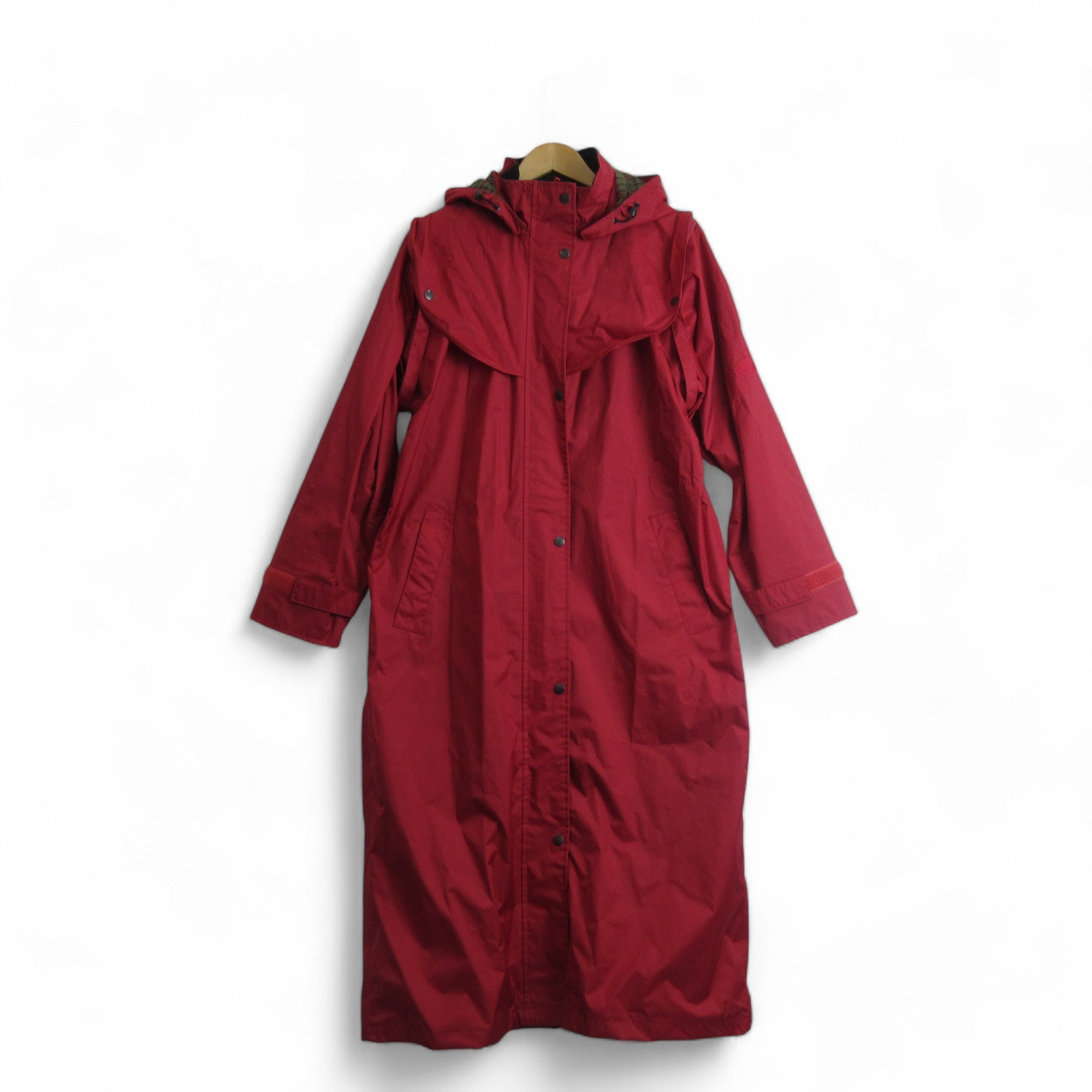 front image for Jack Murphy UK 12 Red Waterproof Mac Trench Coat Womenswear | Preloved