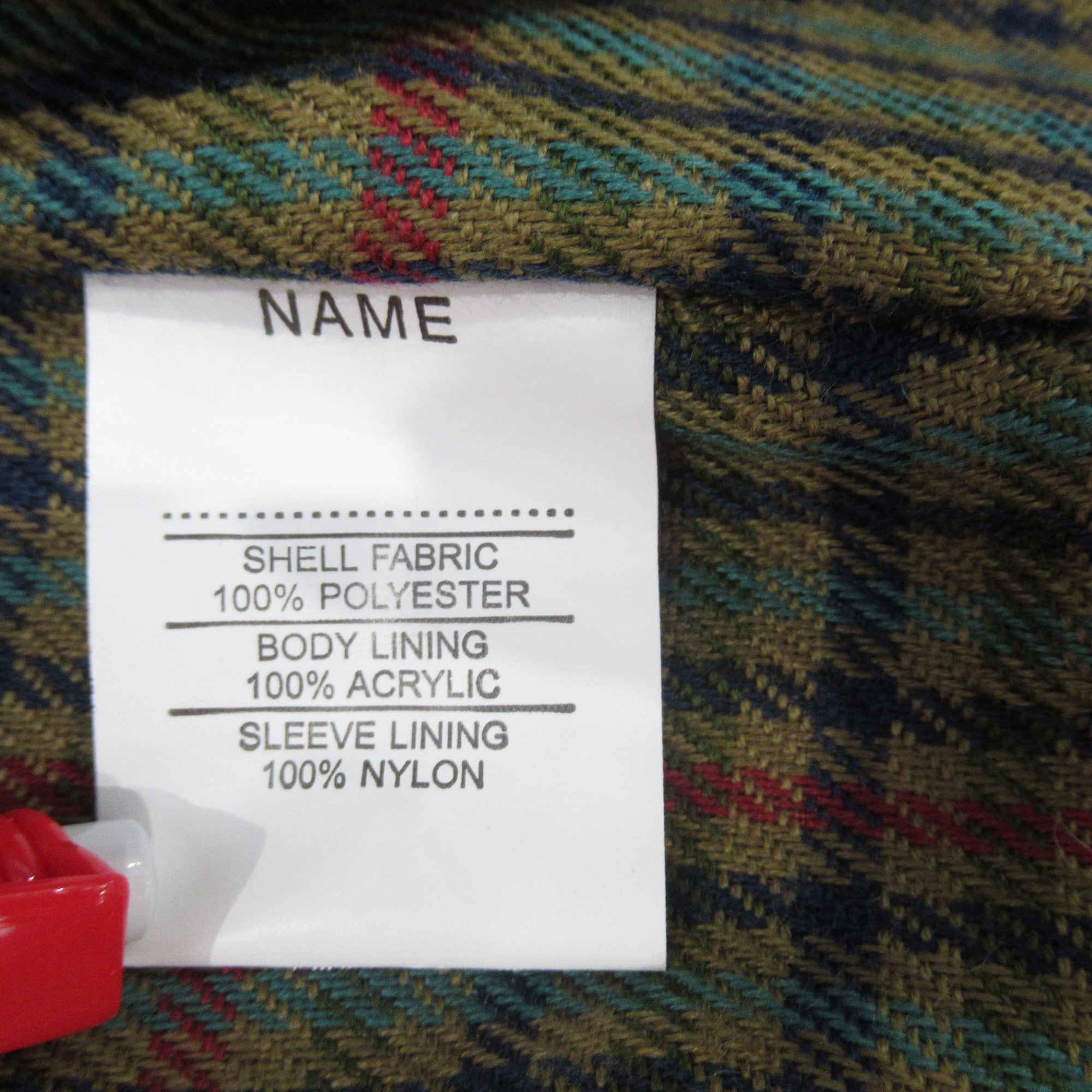 care label image for Jack Murphy UK 12 Red Waterproof Mac Trench Coat Womenswear | Preloved