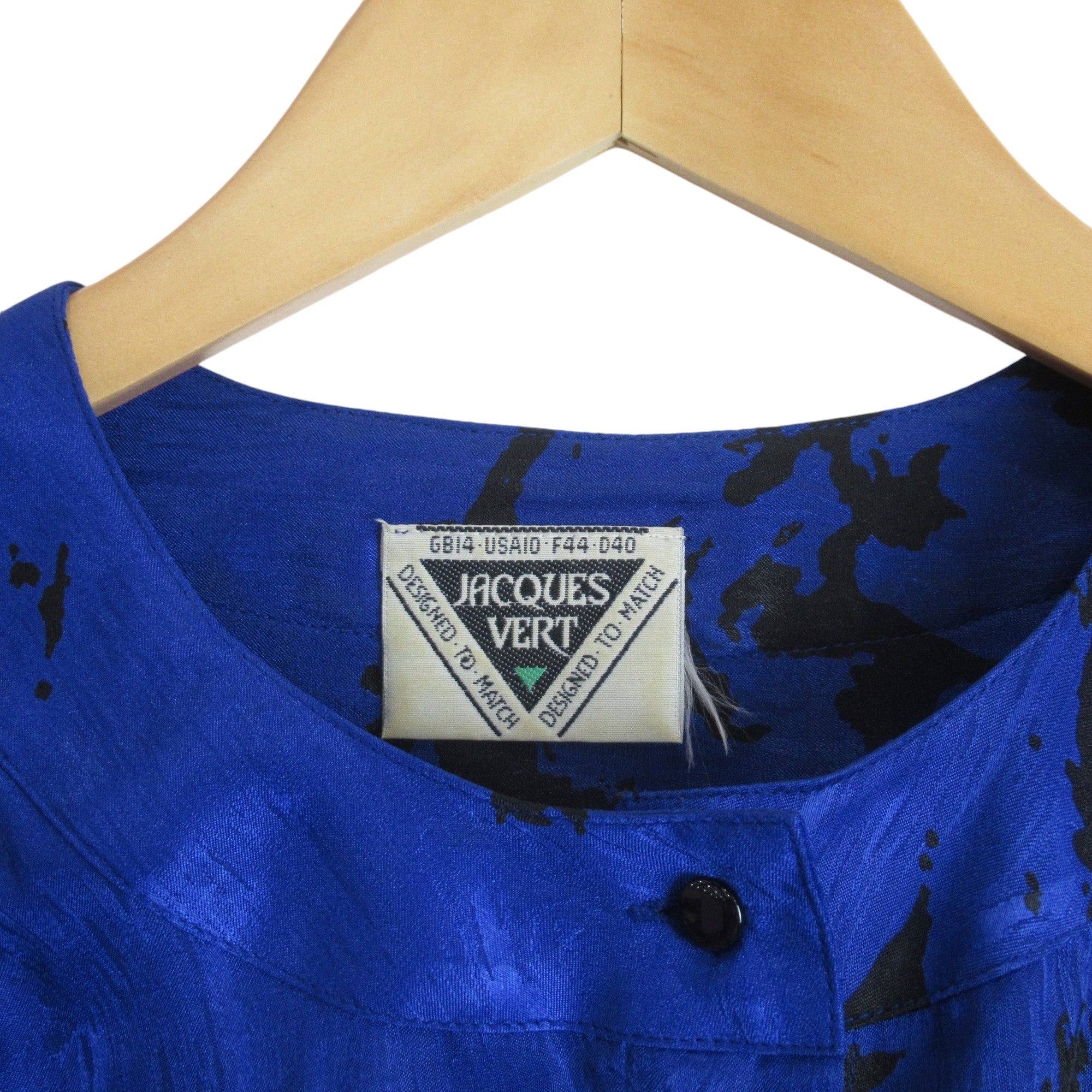 label image for Jacque Verts Vintage UK 16 Blue Vintage Blouse Womenswear | Preloved