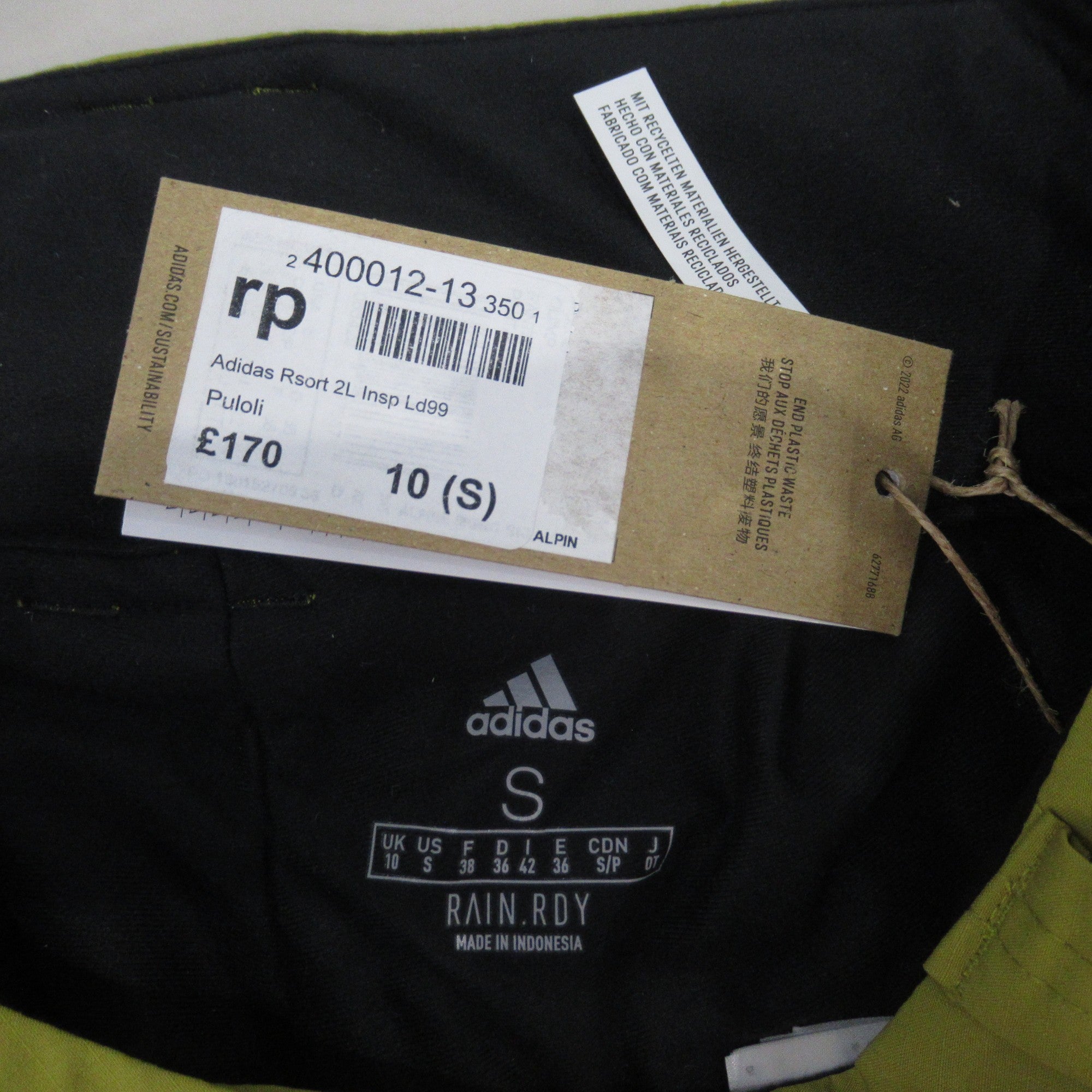 label image for Adidas Terrex UK 10 Green Waterproof Trousers Womenswear | Preloved