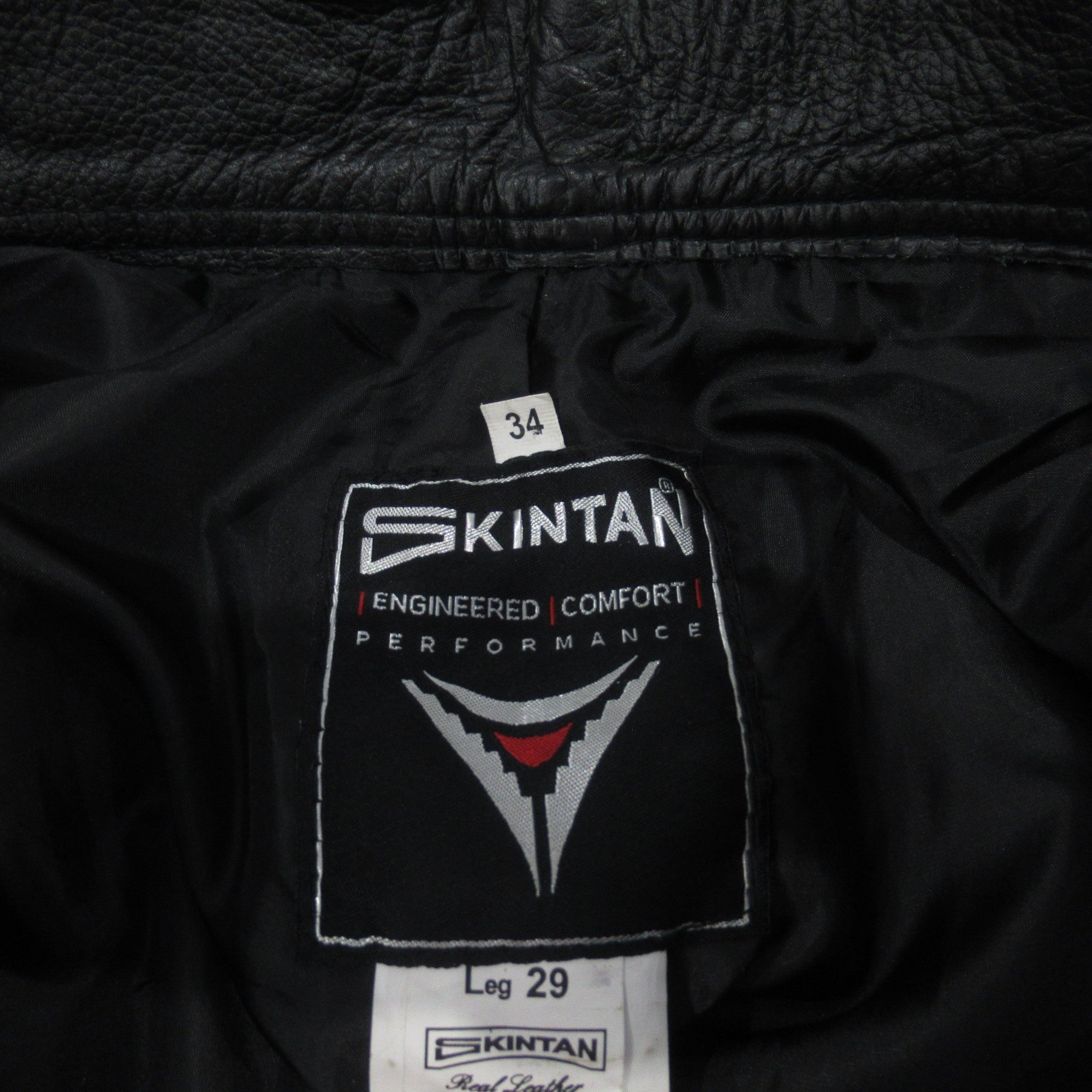 label image for Skintan W34 L29 Black Leather Biker Trousers Menswear | Preloved 