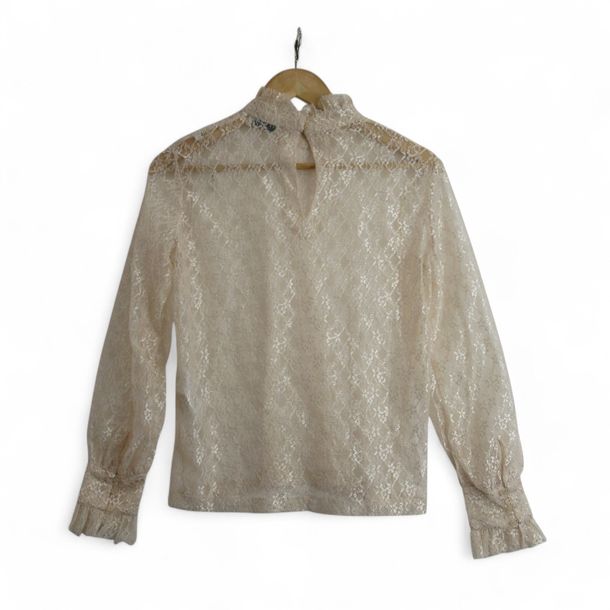 back image for Sandro Paris UK 14 Cream Lace Blouse Womenswear | Preloved