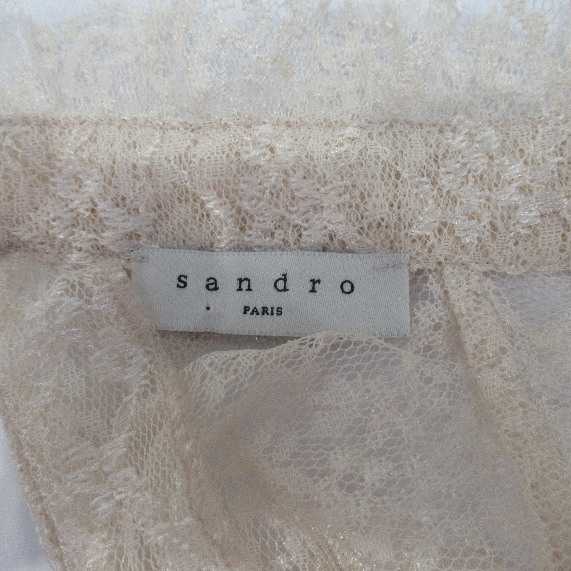 label image for Sandro Paris UK 14 Cream Lace Blouse Womenswear | Preloved