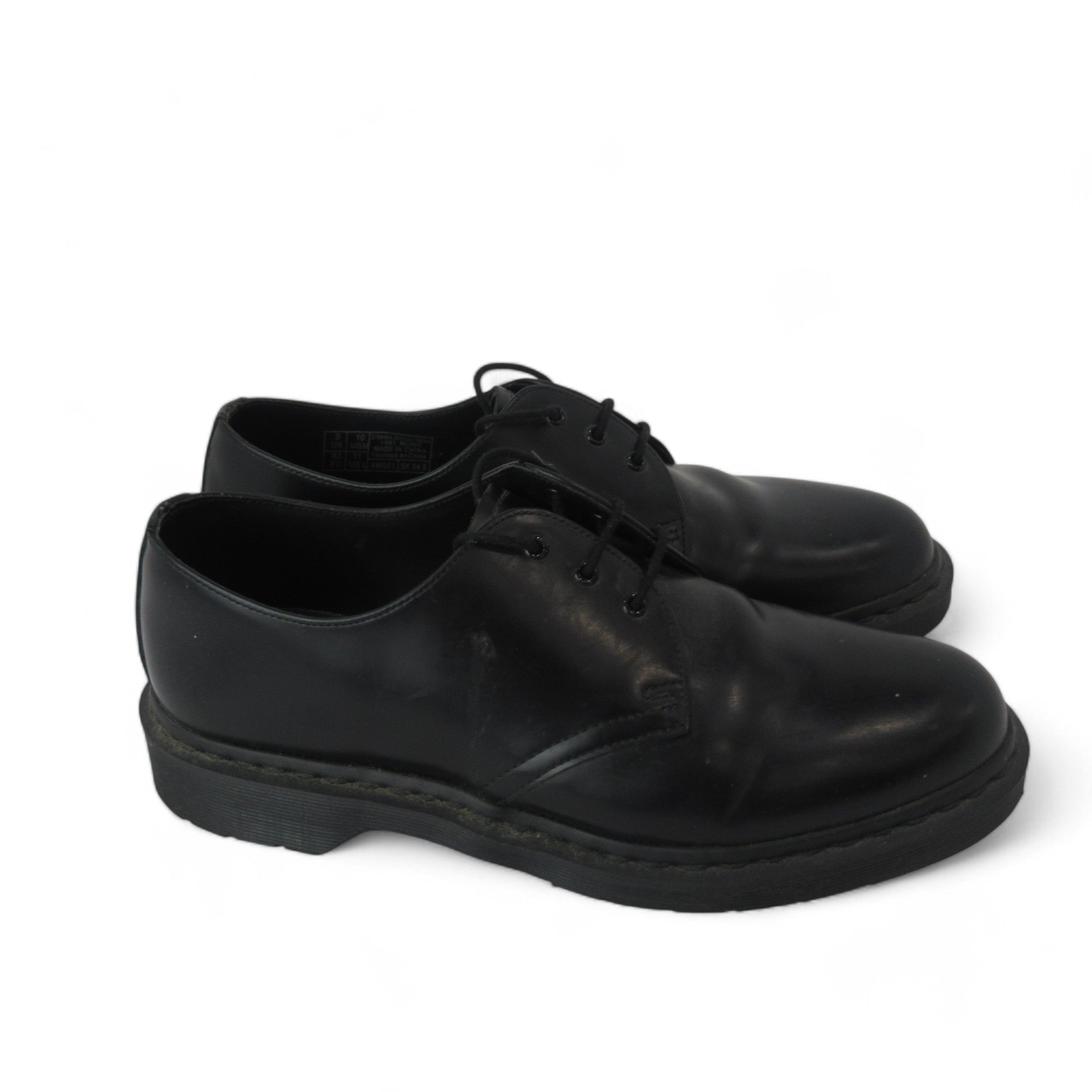 side image for Dr Martens UK 9 Black Leather Shoes Menswear | Preloved 