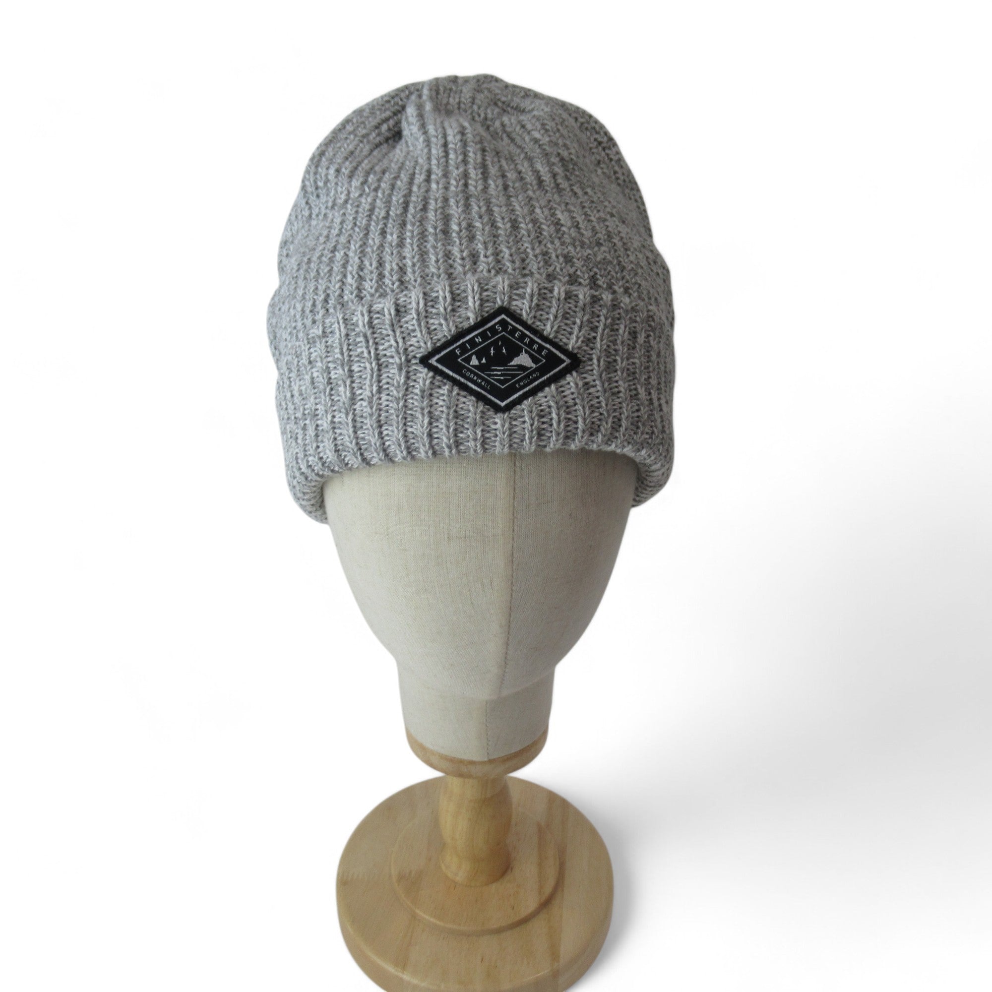 front image for Finisterre Beanie Hat Knit Grey One Size Menswear | Preloved 