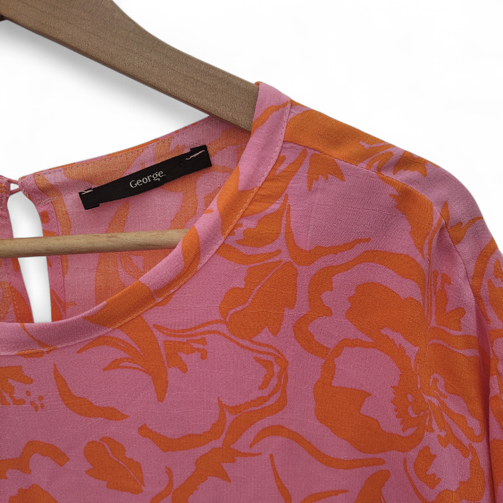 shoulder image for George Top Blouse UK 20 Orange Pink Womenswear | Pre-loved