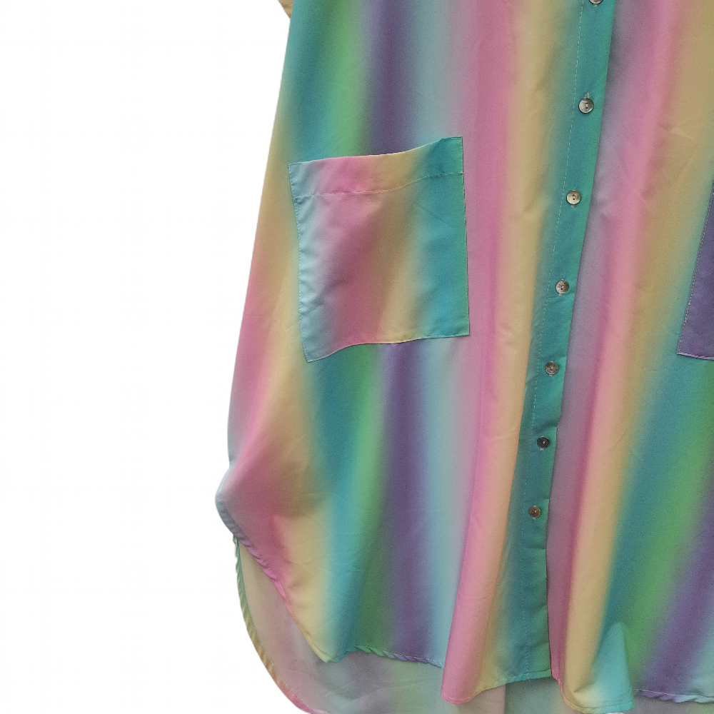 pocket image for The Closet Queen Rainbow Shirt Dress XXL Womenswear | Pre-loved