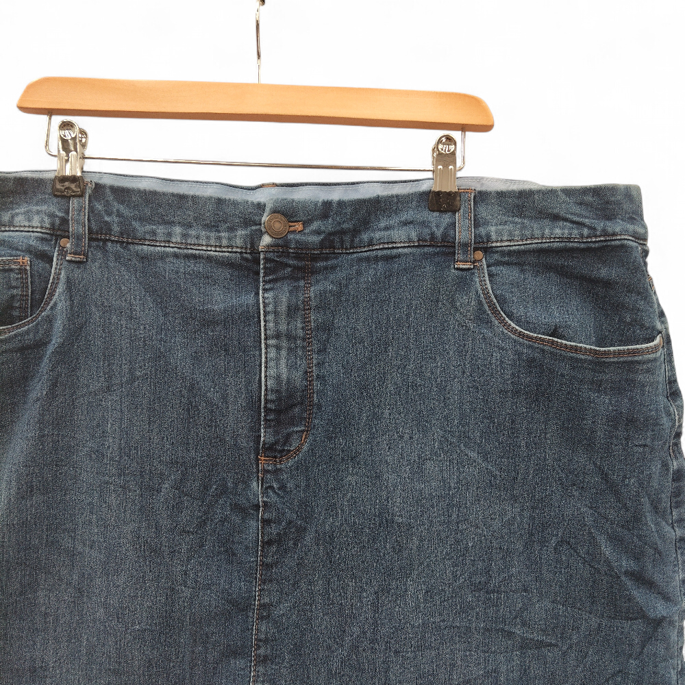 front image for Croft & Barrow Denim Skirt UK 20 Blue Womenswear | Pre-loved