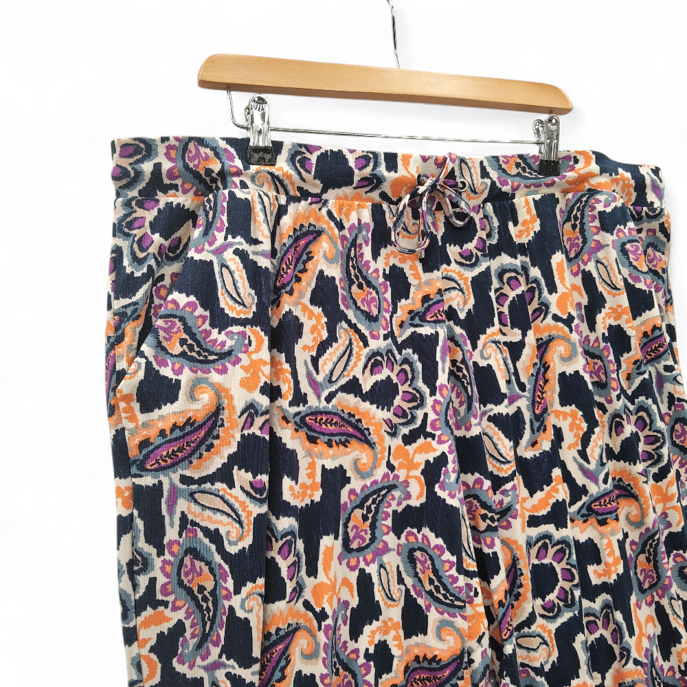 pocket image for Nutmeg Paisley Trousers UK 22 Multicoloured Womenswear | Pre-loved