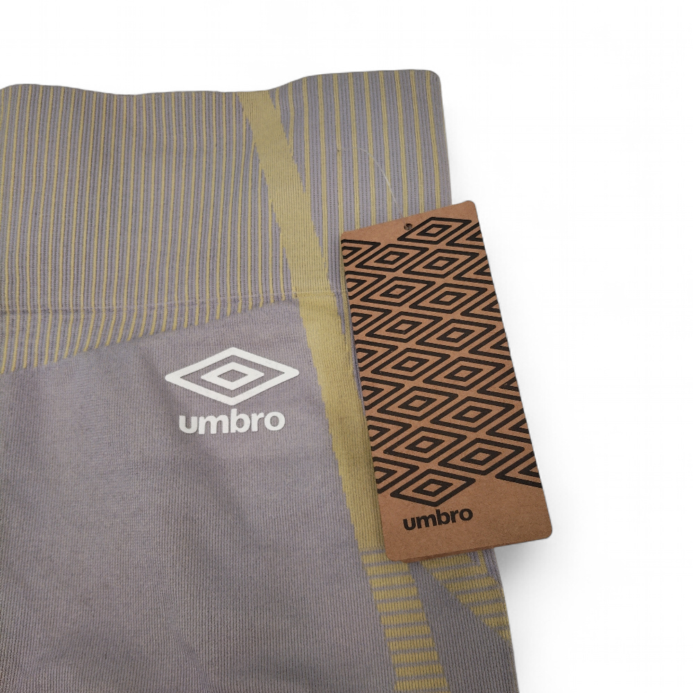 logo image for Umbro Seamless Gym Shorts UK 12 Grey Yellow Womenswear | Pre-loved