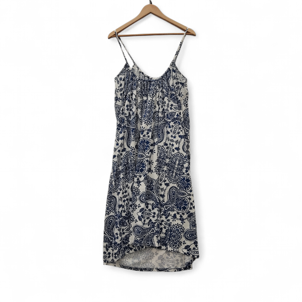 back image for Strappy Dress Blue White Large Womenswear | Pre-loved