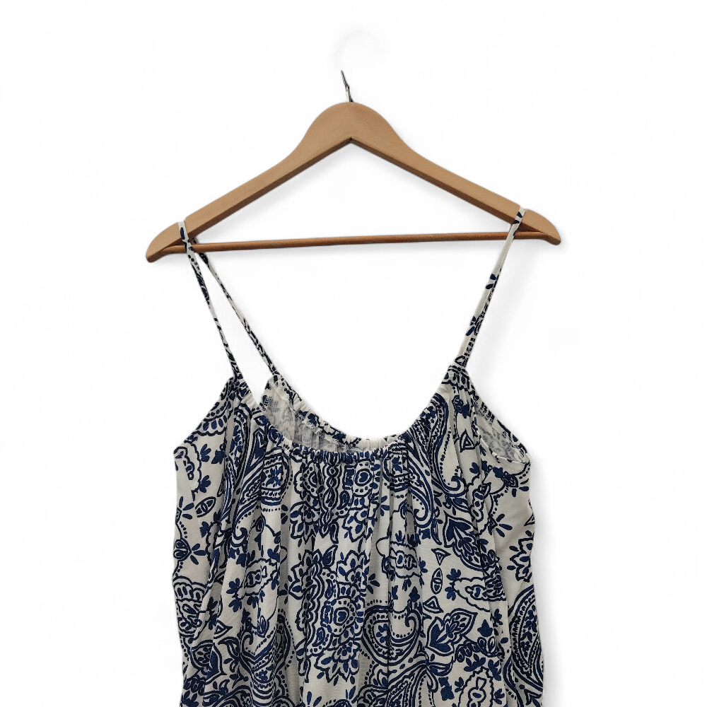 top image for Strappy Dress Blue White Large Womenswear | Pre-loved