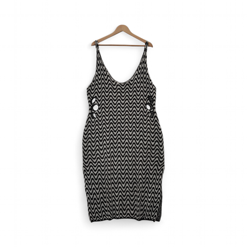 front image for Geometric Cut Out Dress XXL Black White Womenswear | Pre-loved