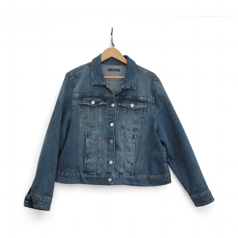 front image for Dunnes Denim Jacket UK 22 Blue Womenswear | Pre-loved