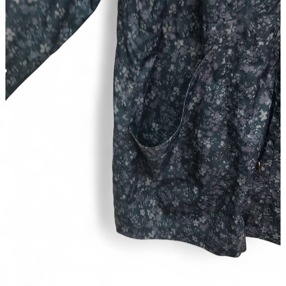 pocket image for Rain Jacket Coat UK 24 Blue Flower Womenswear | Pre-loved