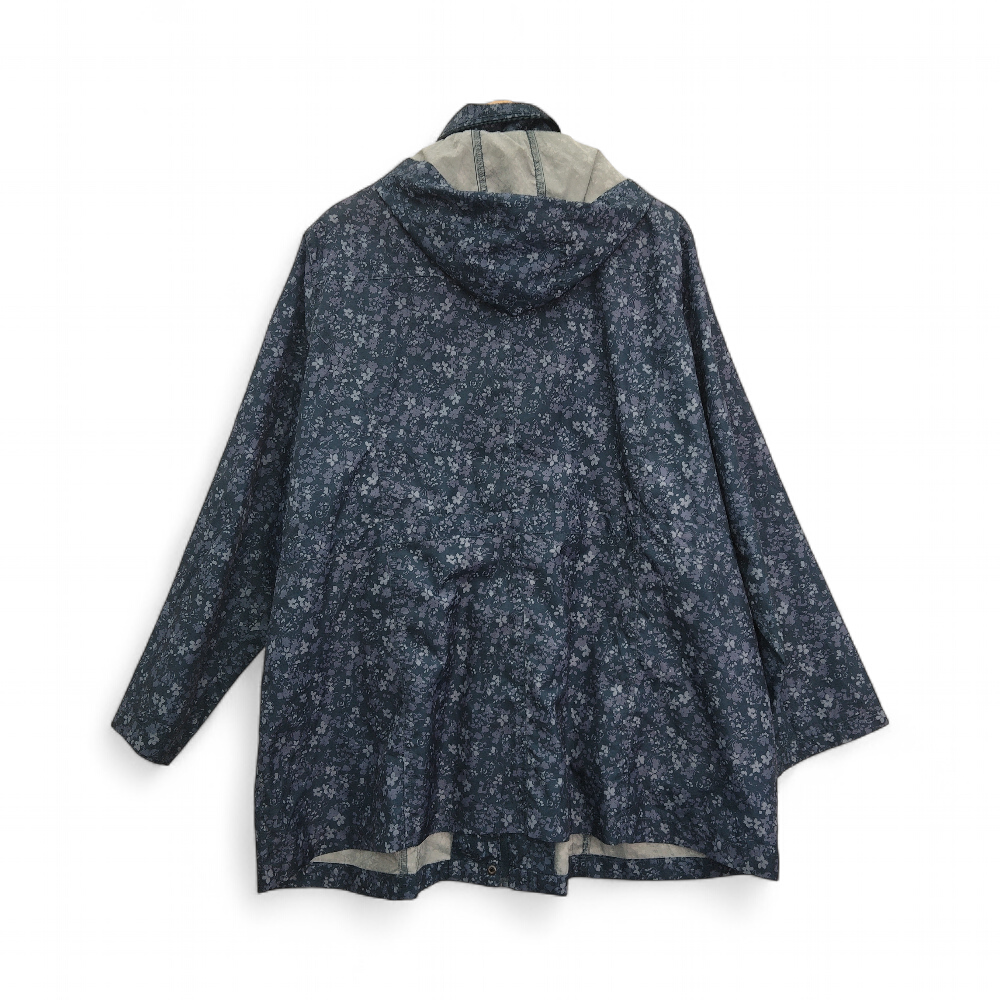 back image for Rain Jacket Coat UK 24 Blue Flower Womenswear | Pre-loved