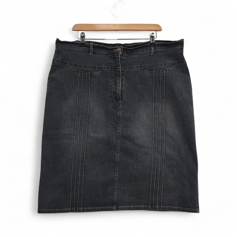 front image for M D L Denim Skirt Dark Blue UK 22 Womenswear | Pre-loved