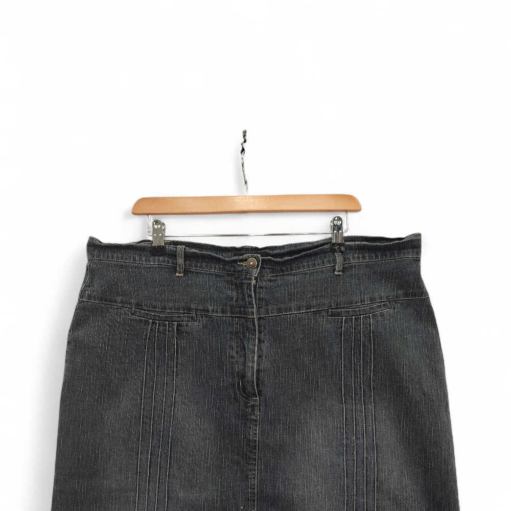 top image for M D L Denim Skirt Dark Blue UK 22 Womenswear | Pre-loved