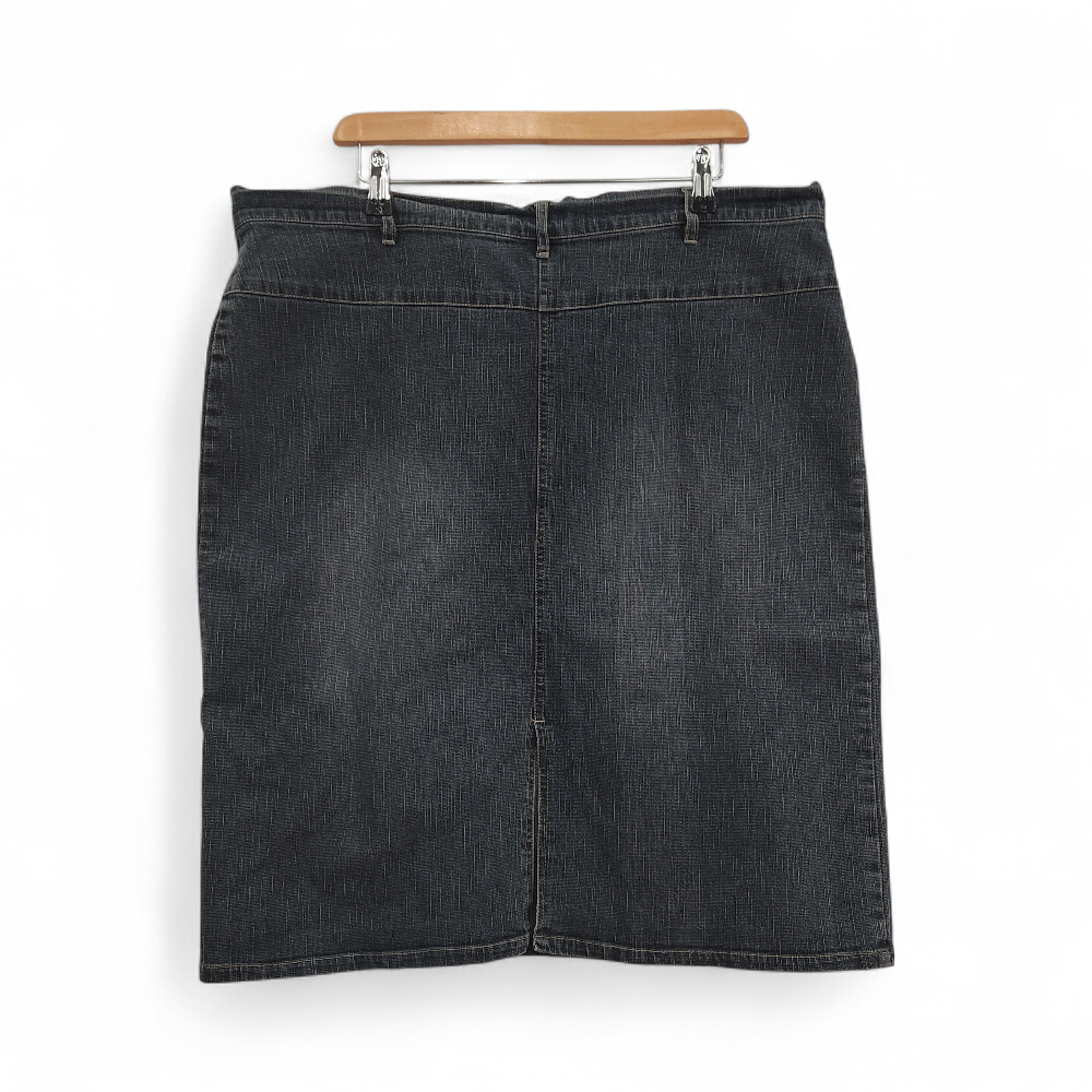 back image for M D L Denim Skirt Dark Blue UK 22 Womenswear | Pre-loved