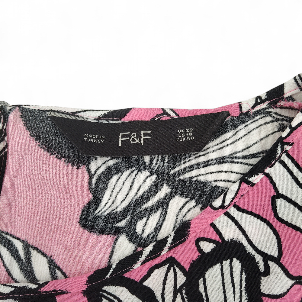 label image for F & F Maxi Dress UK 22 Pink Black Womenswear | Pre-loved