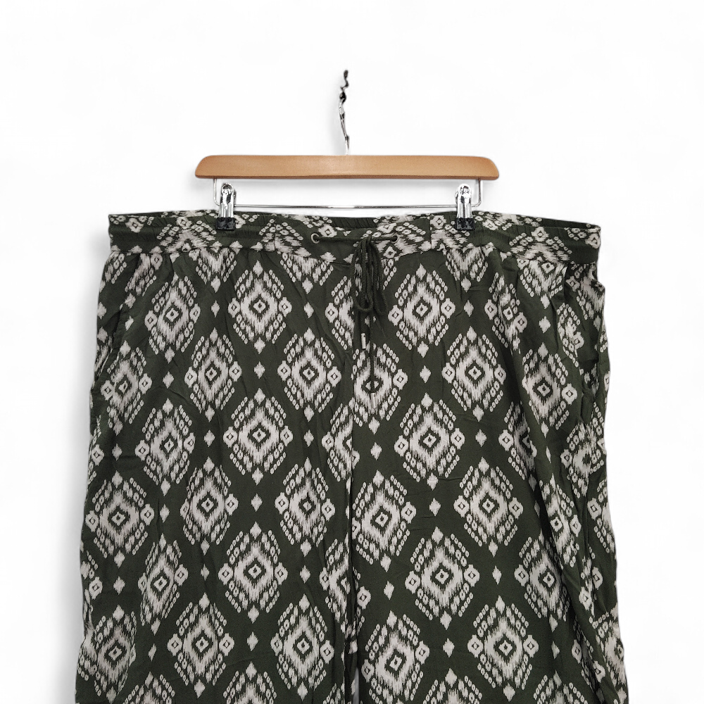 front image for J D Williams Trousers Green UK 24 Wide Leg Womenswear | Pre-loved