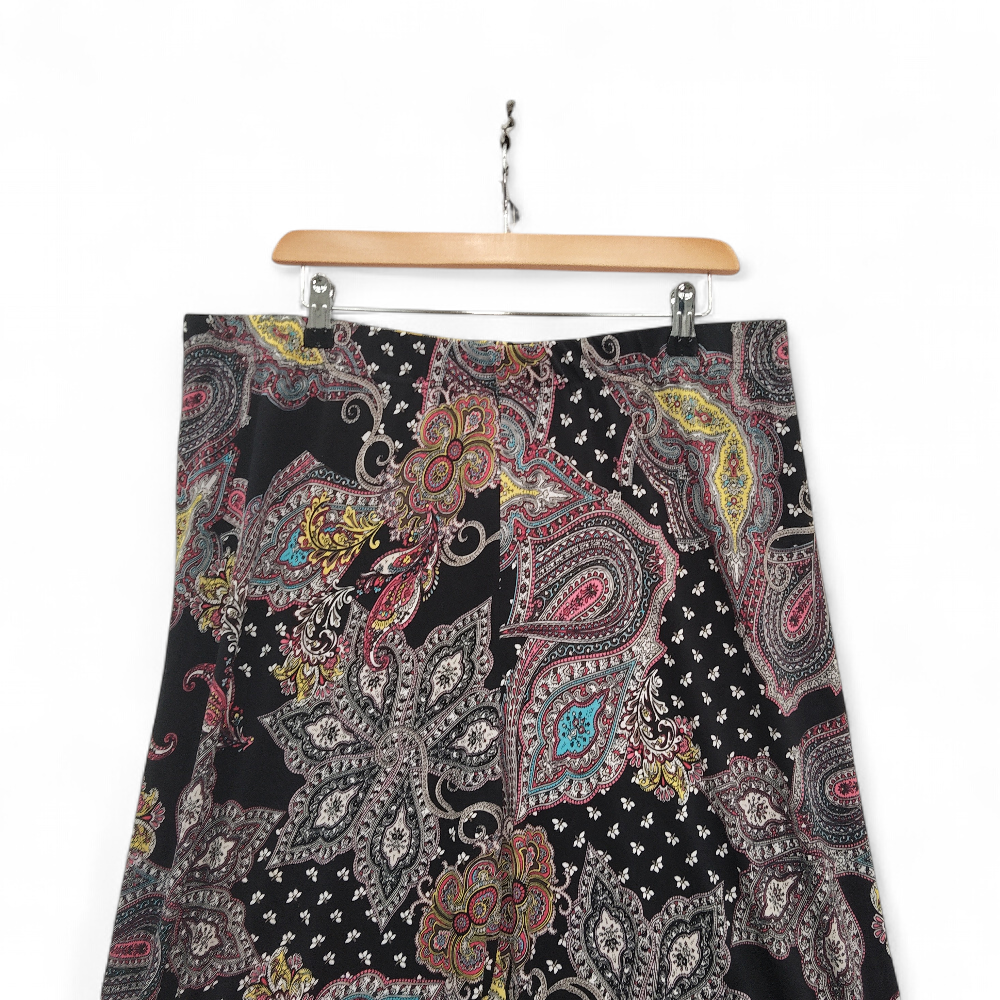 waist image for Paisley Wide Leg Trousers UK 20/22 Multicoloured Womenswear | Pre-loved