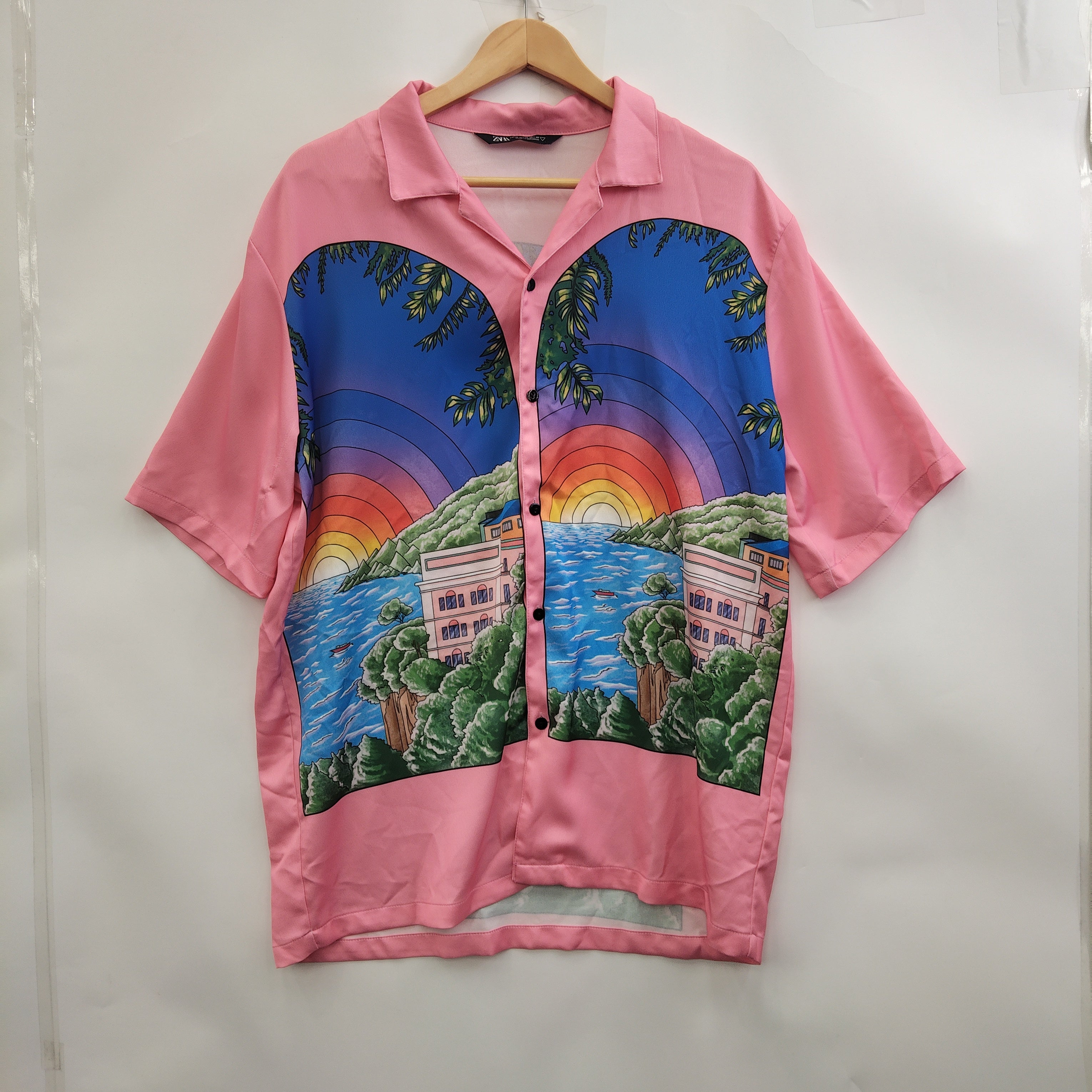 front image for Zara Shirt Medium Multicoloured Rainbow Menswear | Pre-loved
