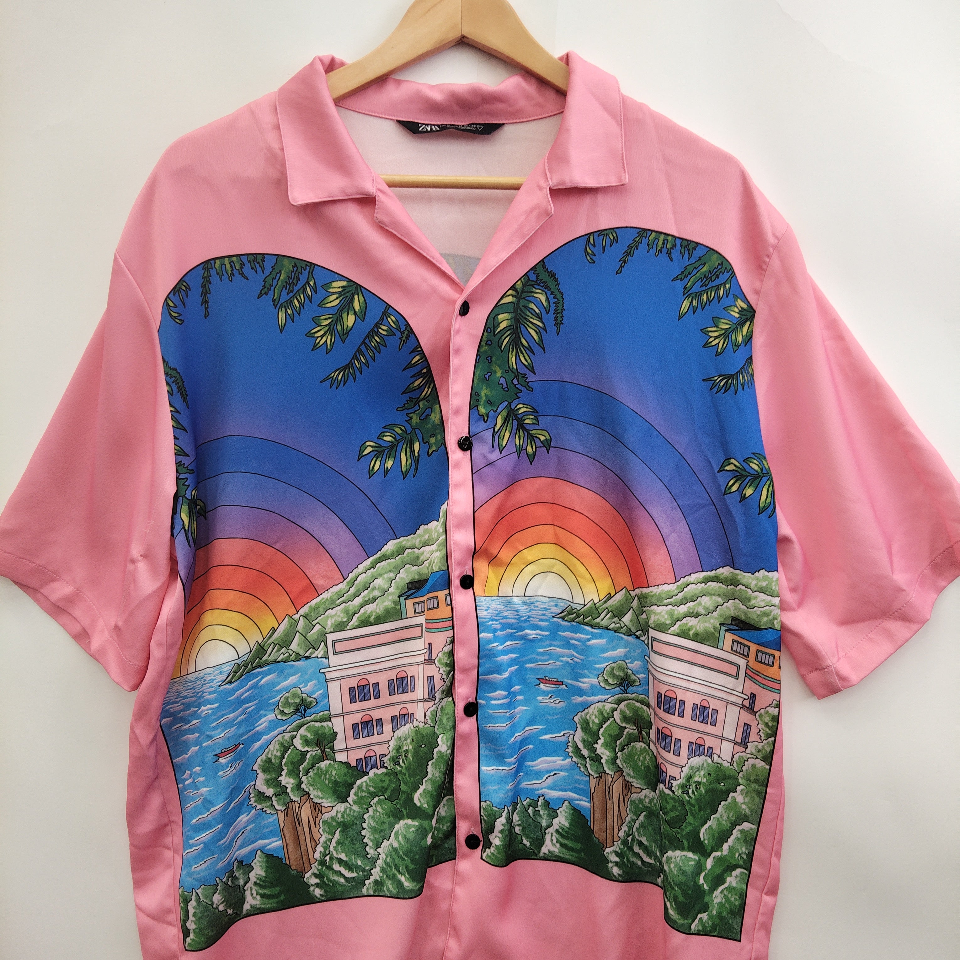 front image for Zara Shirt Medium Multicoloured Rainbow Menswear | Pre-loved