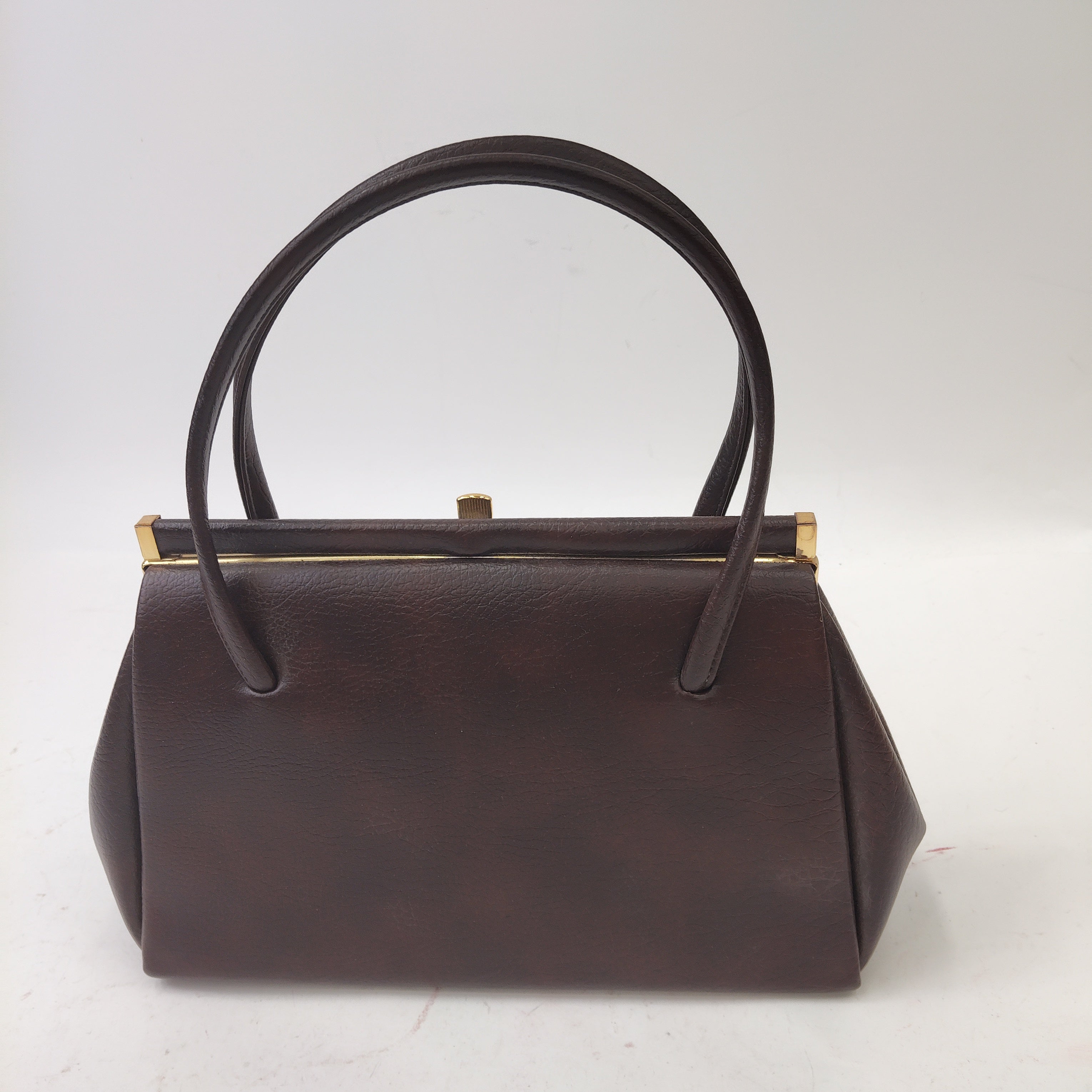 back image for Vintage Handbag Double Handle Brown Small Womenswear | Pre-loved