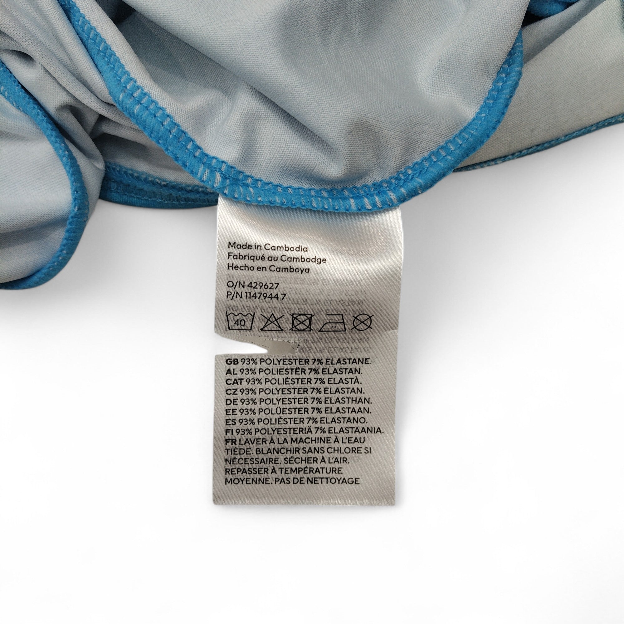 care label image for Ruched Dress XL Blue V Neck Midi Womenswear | Pre-loved