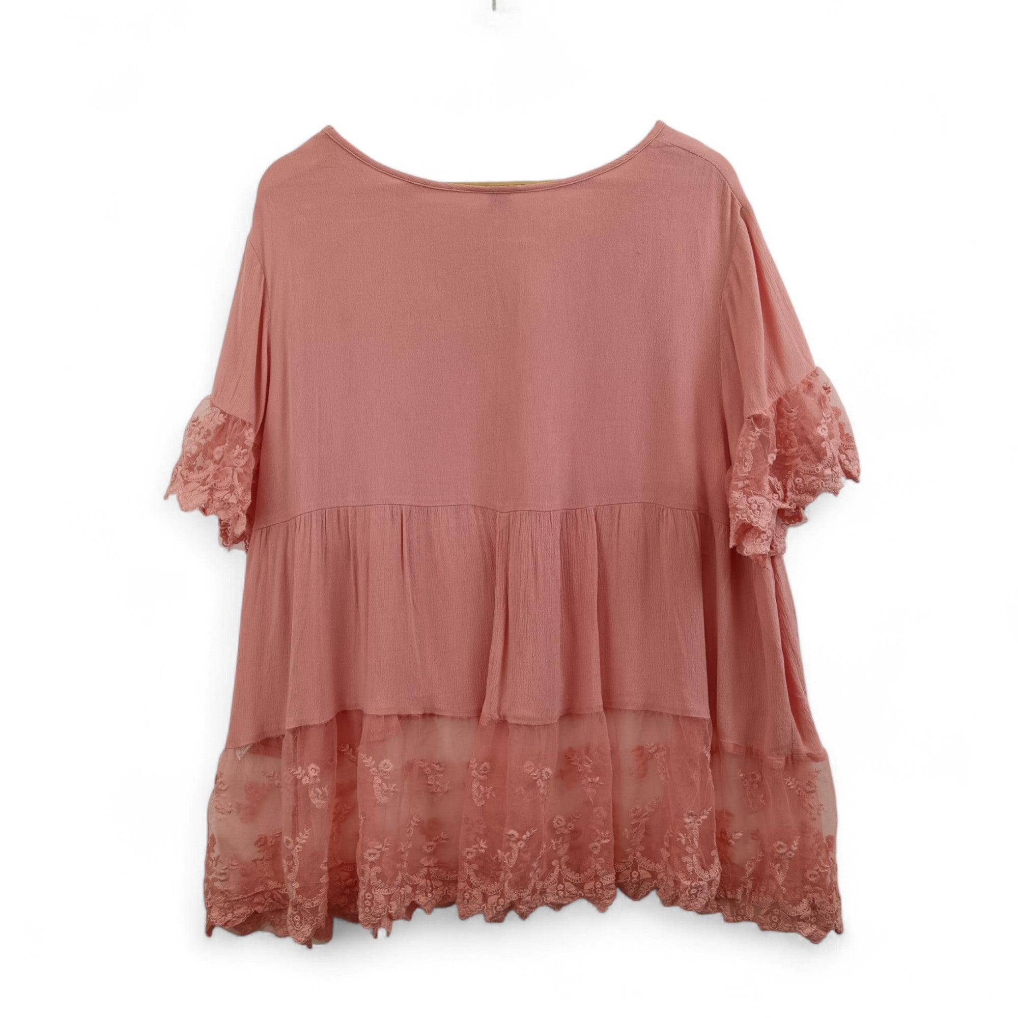 back image for Emery Rose Blouse Top 2XL Pink Lace Trim Womenswear | Pre-loved