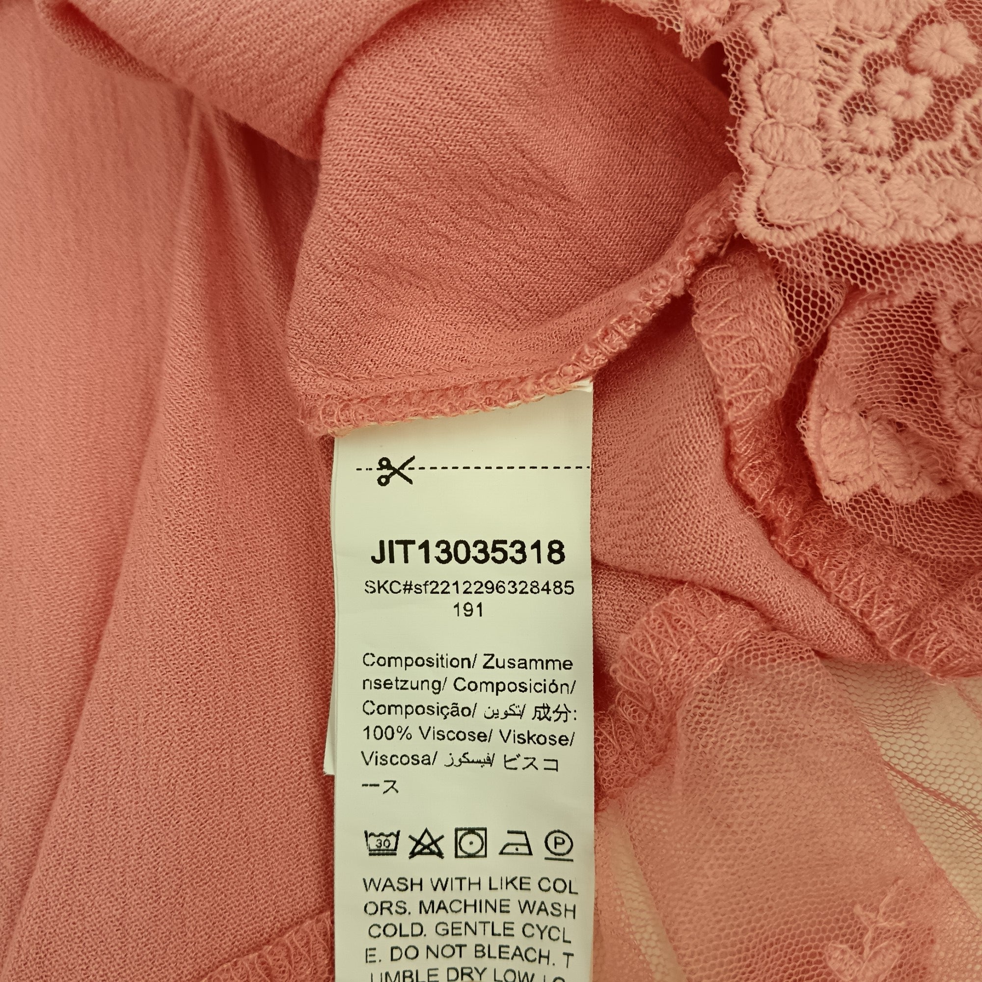 care label image for Emery Rose Blouse Top 2XL Pink Lace Trim Womenswear | Pre-loved