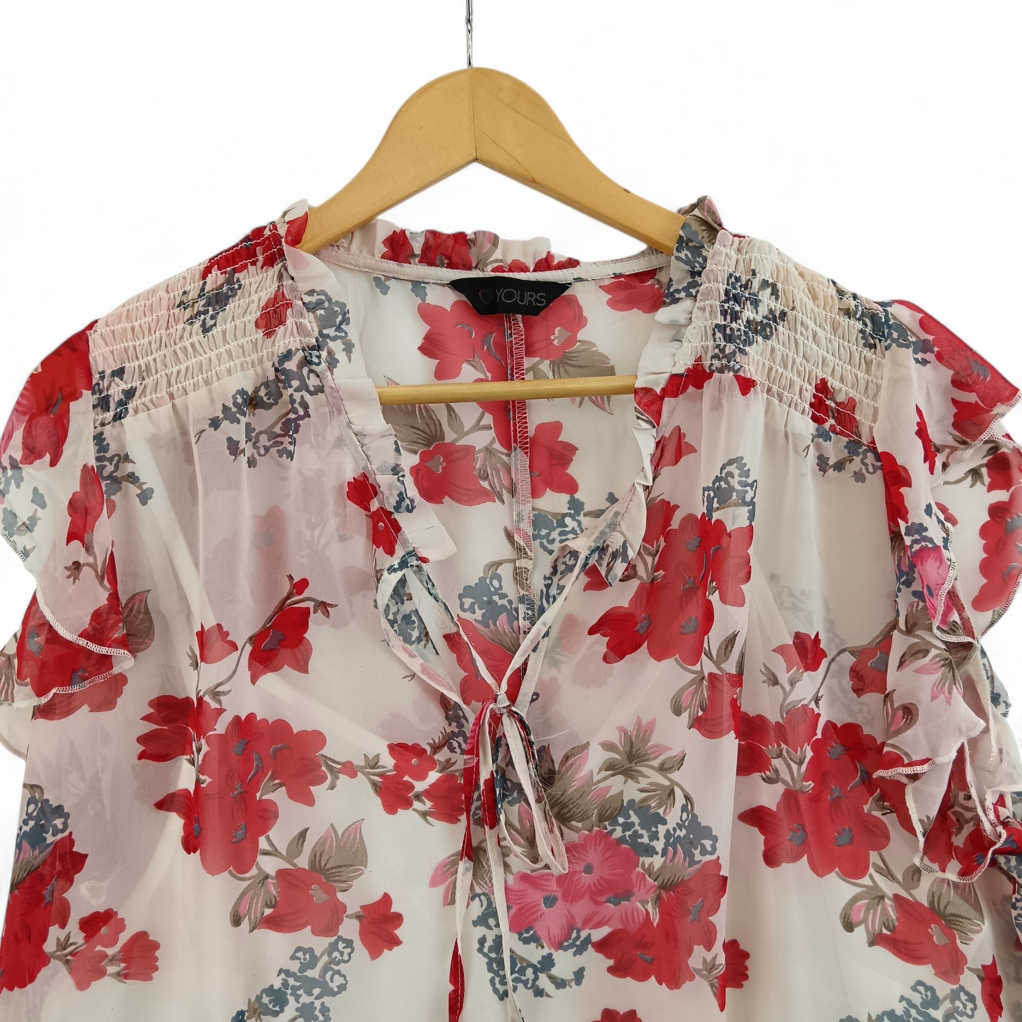 neckline image for Yours Blouse Top UK 22 Multicoloured Floral Womenswear | Pre-loved