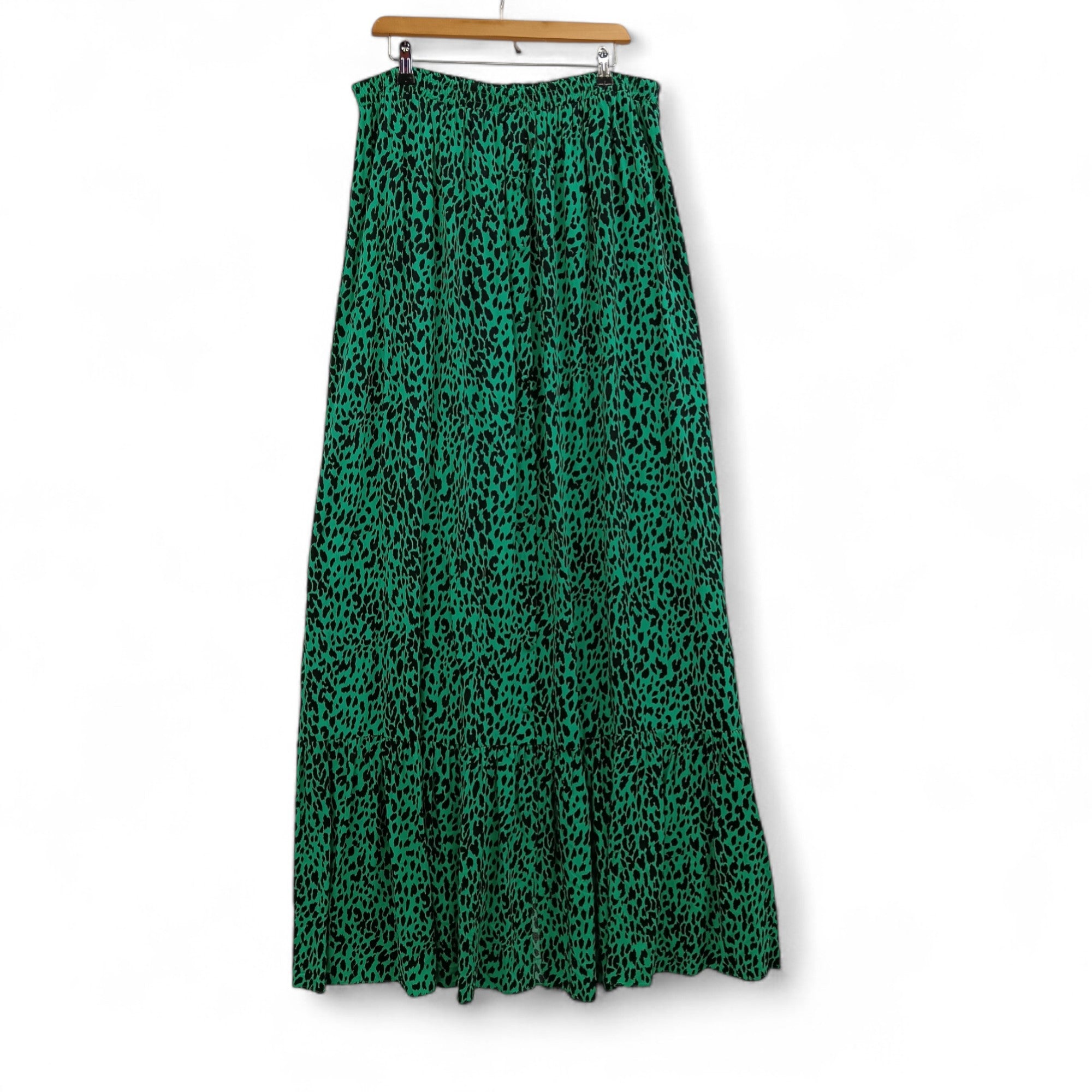back image for LTS Maxi Skirt UK 22 Green Animal Print Womenswear | Pre-loved