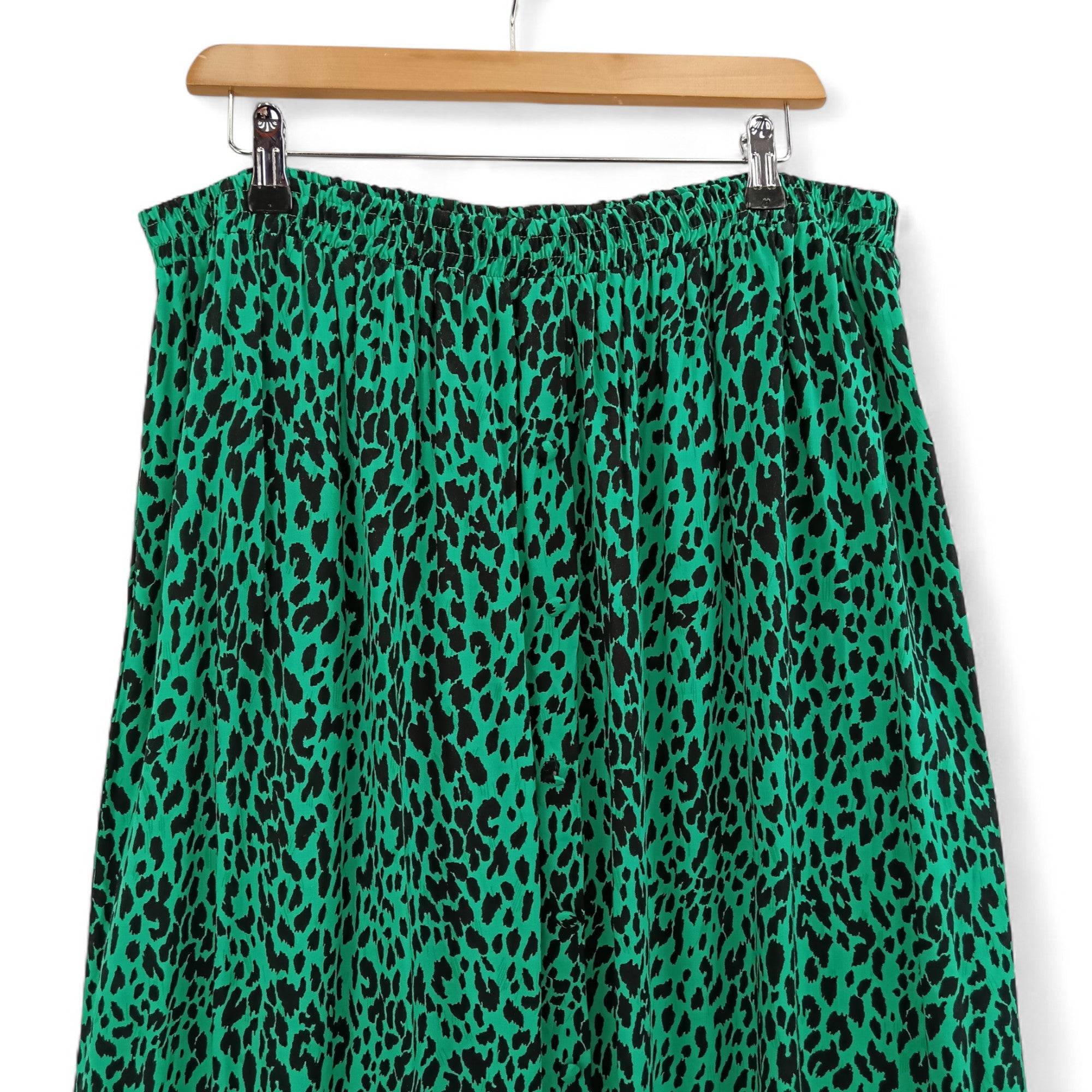 top image for LTS Maxi Skirt UK 22 Green Animal Print Womenswear | Pre-loved