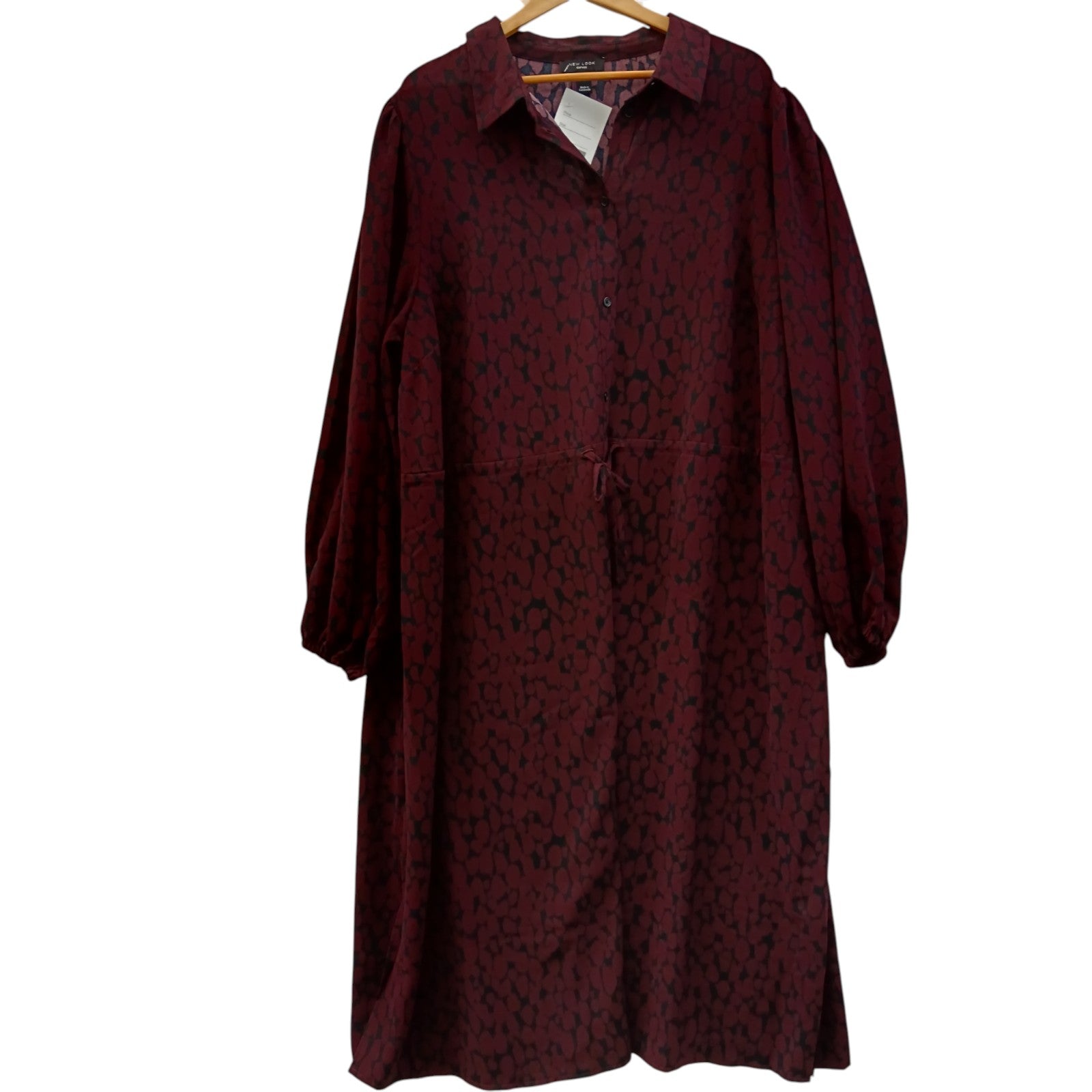 Front image for  New Look Curves Red Black Animal Print Midi Dress UK 28  Womenswear | Pre-loved