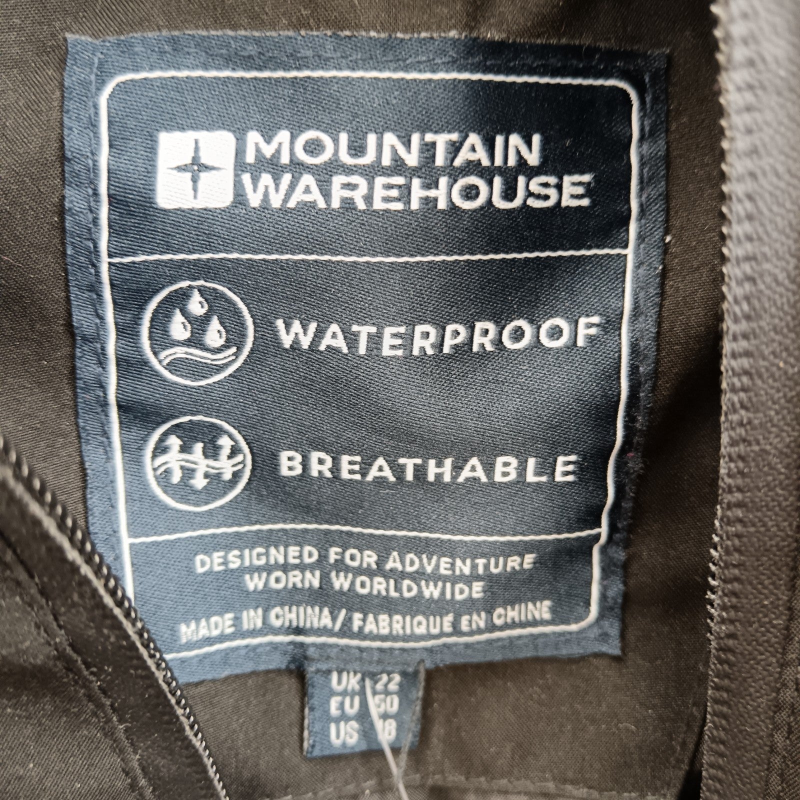Main label mage for Mountain Warehouse Black Jacket  UK 22  Womenswear | Pre-loved