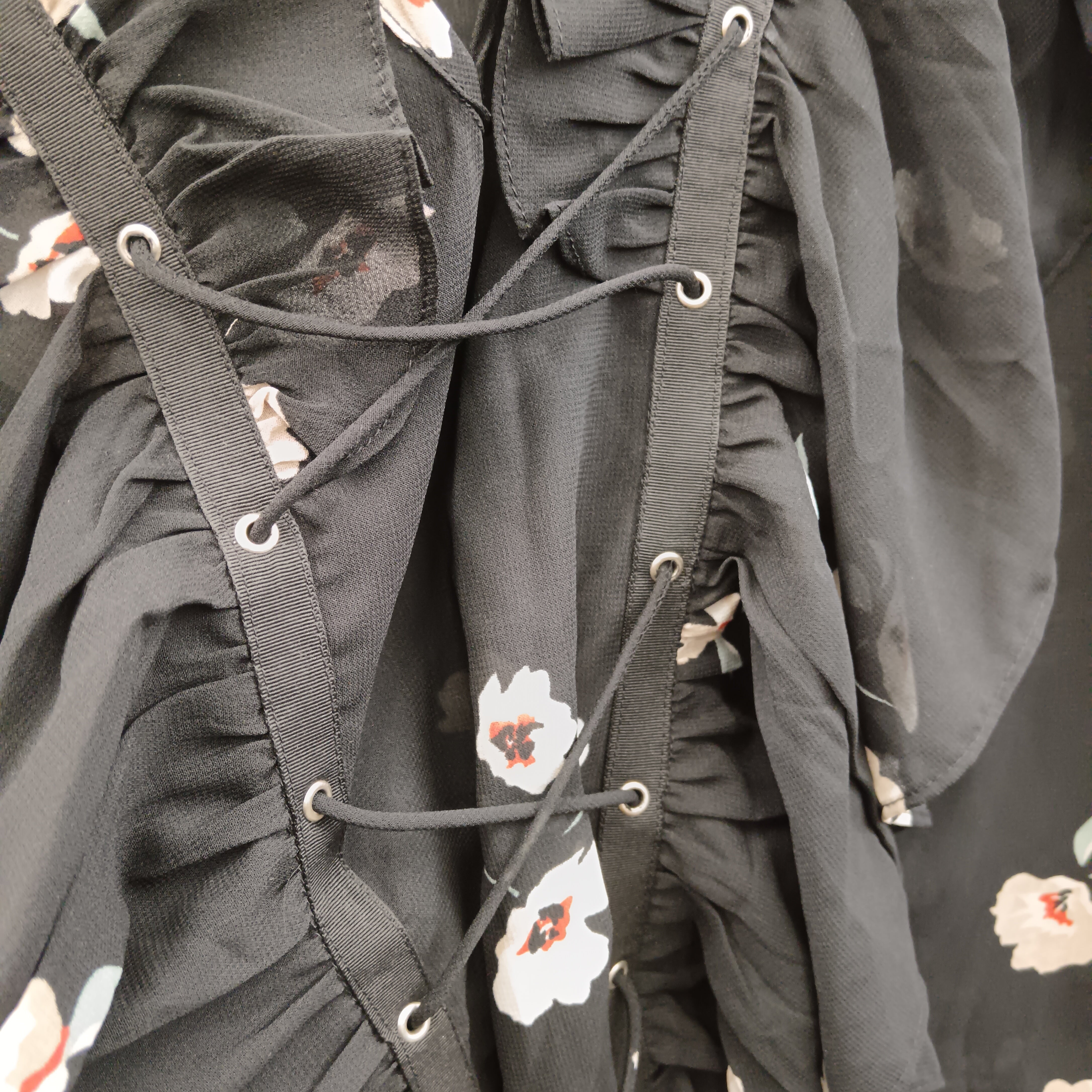 Front image for Asos Black Floral pattern Blouse Women's UK26 Womenswear | Pre-loved