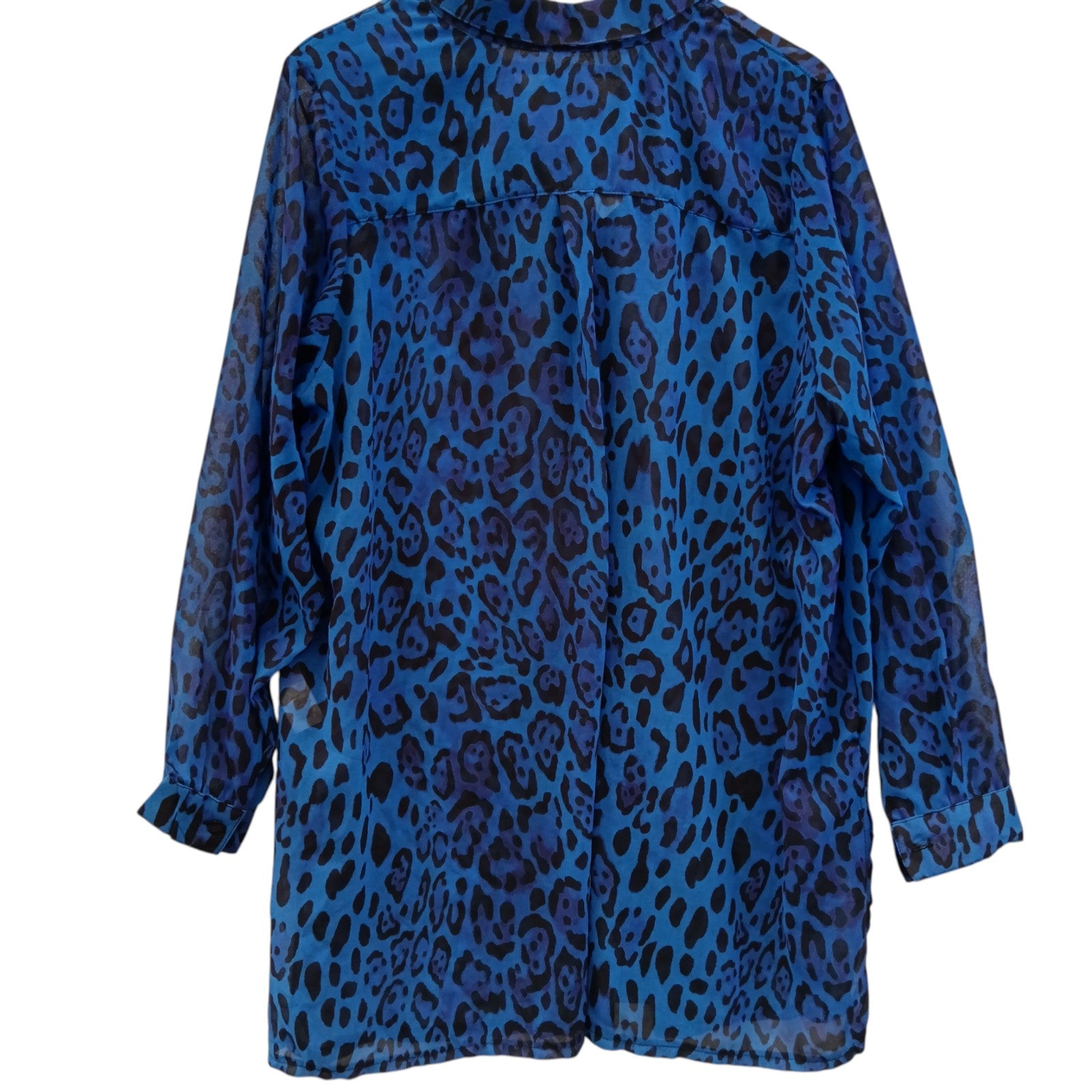 Back image for  Yours London Blue Animal Print Shirt UK22 Womenswear | Pre-loved