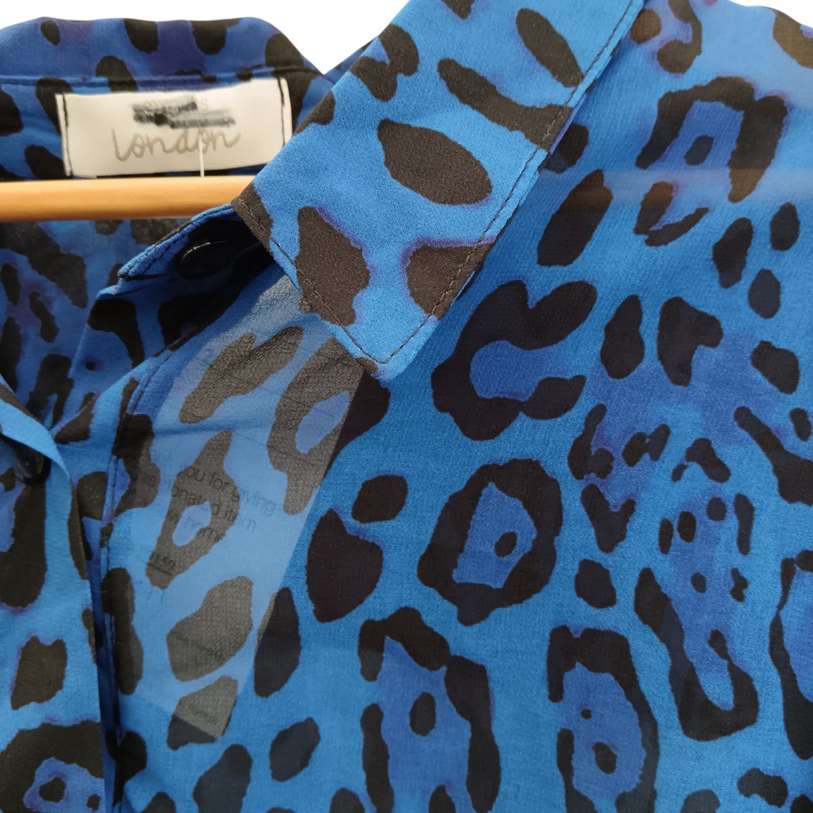 Close up image for  Yours London Blue Animal Print Shirt UK22 Womenswear | Pre-loved
