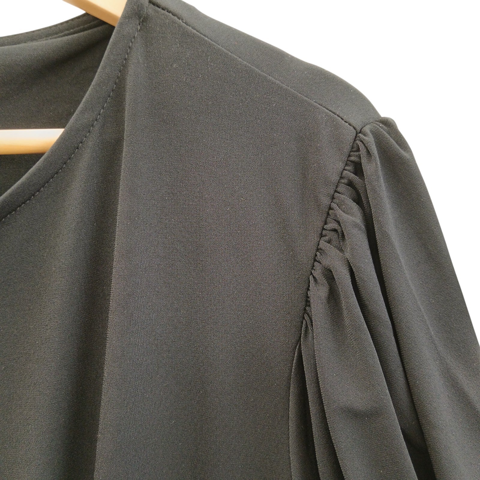 Close up image for Lipsy London Black Cinched-Waist Jersey Dress UK 22 -Womenswear | Pre-loved