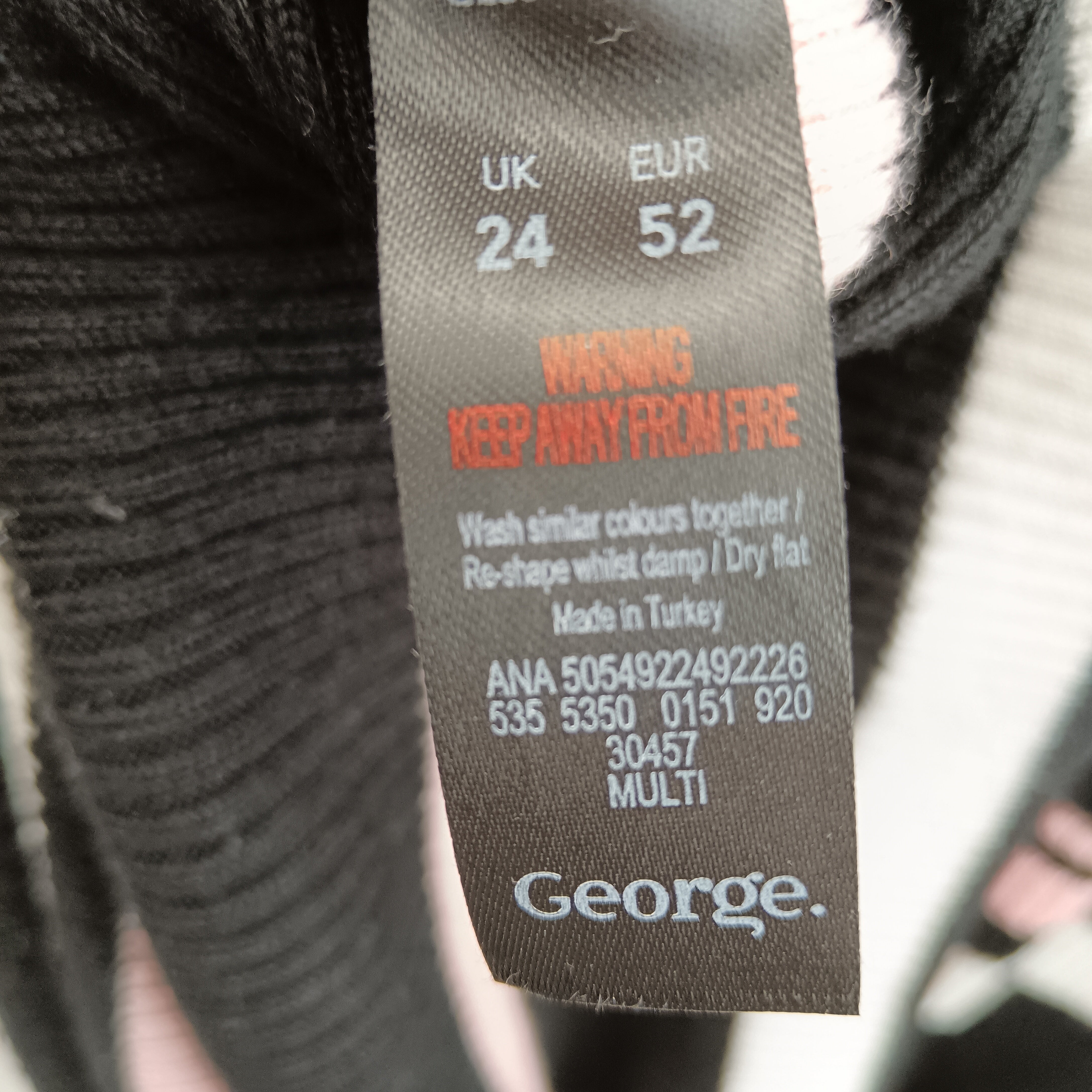 Wash label for George Black Pink White Striped Jumper For Ladies UK 24 Womenswear | Pre-loved