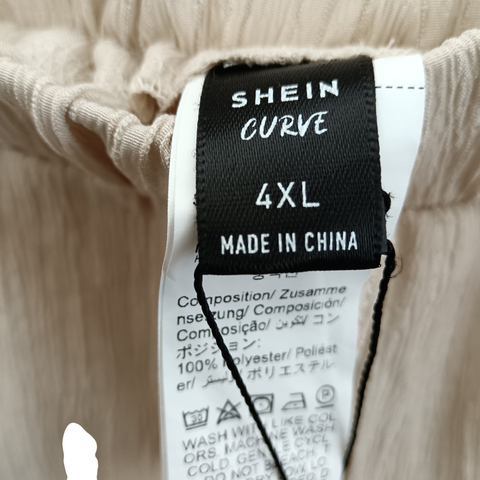 Label image for SHEIN Curve Shiny  Beige Cropped Trousers UK 4X-Large Womenswear | Pre-loved