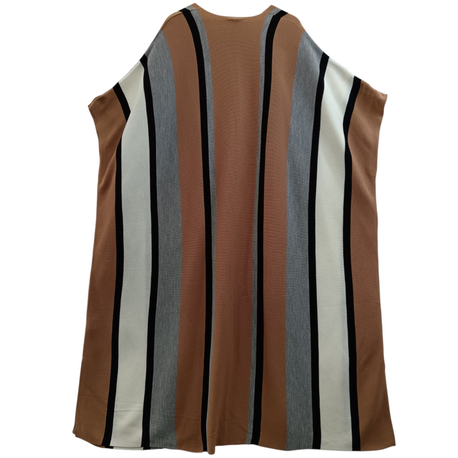 Back image for ROMAN Beige/ Grey /White Striped Poncho Ladies One Size -Tags On - Womenswear | Pre-loved