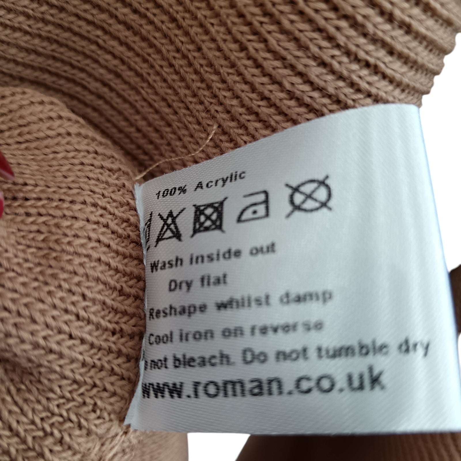 Wash label image for ROMAN Beige/ Grey /White Striped Poncho Ladies One Size -Tags On - Womenswear | Pre-loved