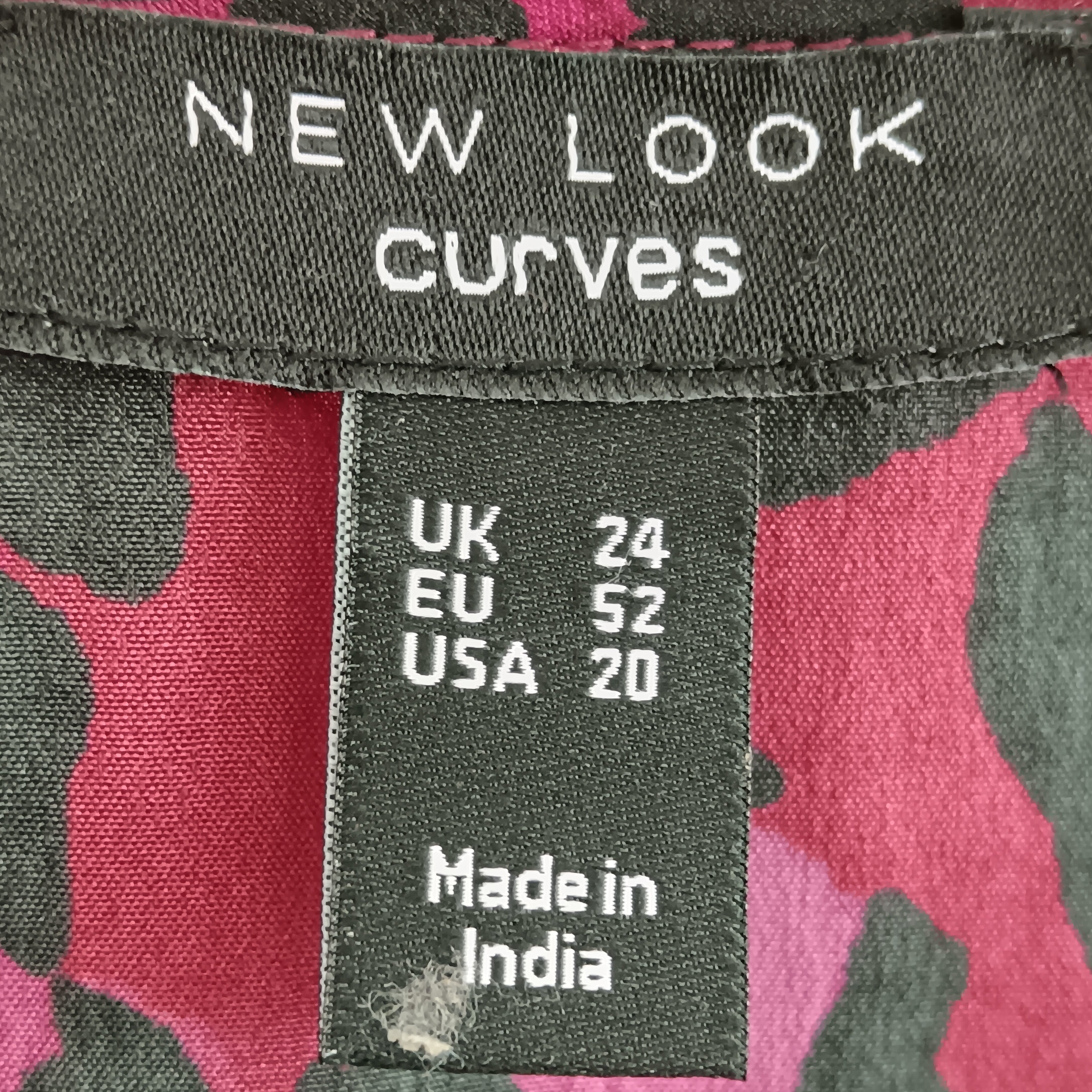 Label image for New Look Curves Knee Length V-neck Animal Print Burgundy Dress UK 24  Womenswear | Pre-loved