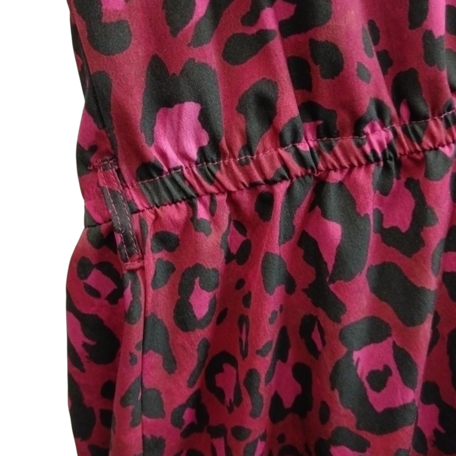 New Look Curves Knee Length V-neck Animal Print Burgundy Dress UK 24 W