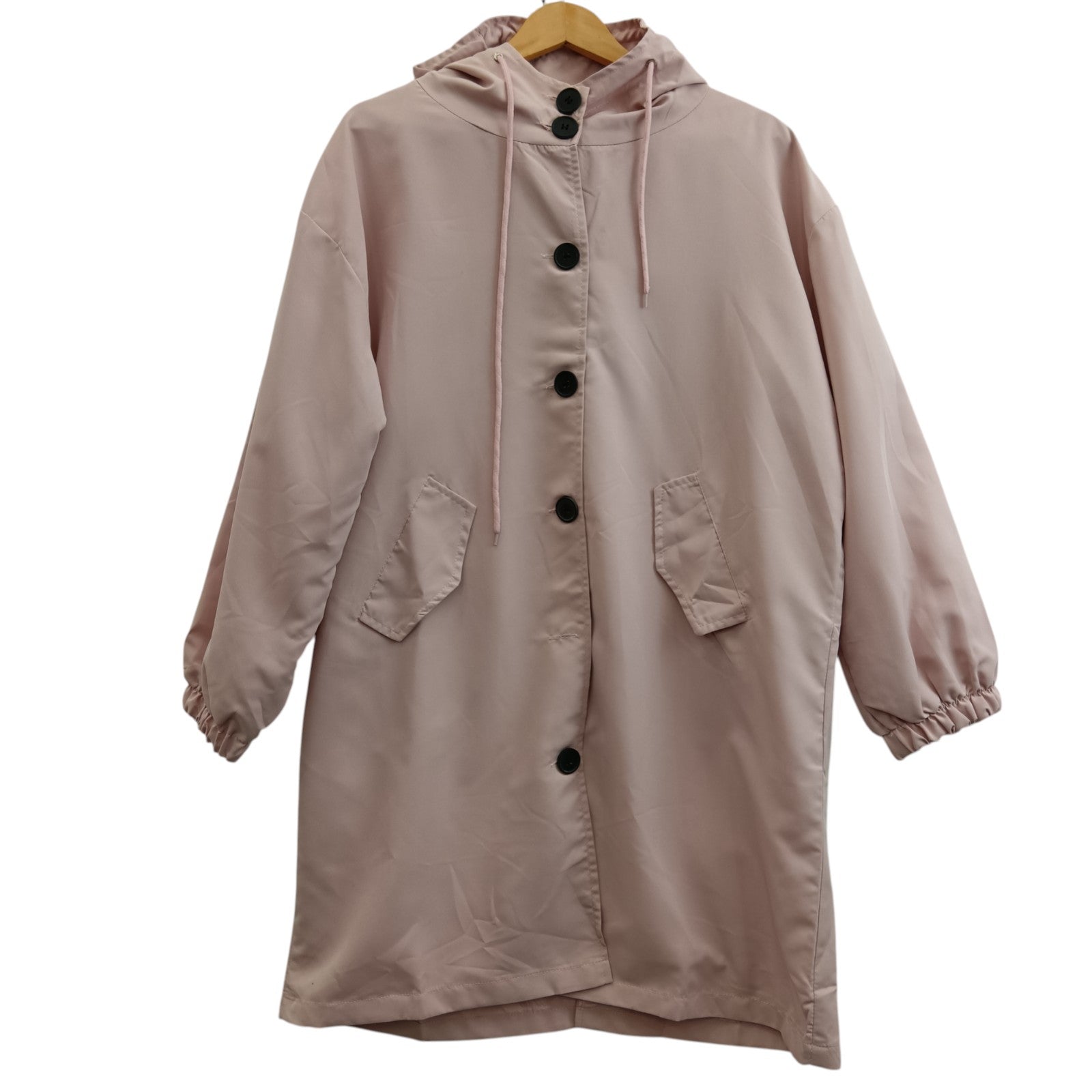 Front image for Unbranded Lightweight Hooded Women's Jacket In Pale Pink UK 4 XL Womenswear | Pre-loved